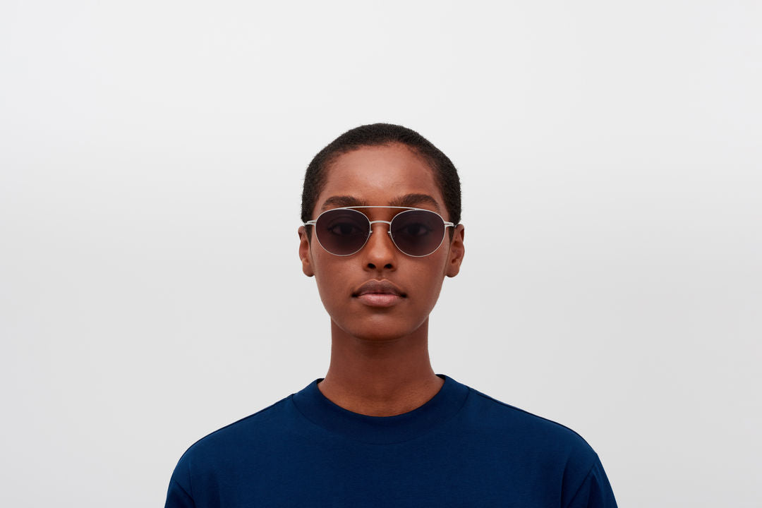 MYKITA REVA Pow2-Silver / Cedar Brown Gradient