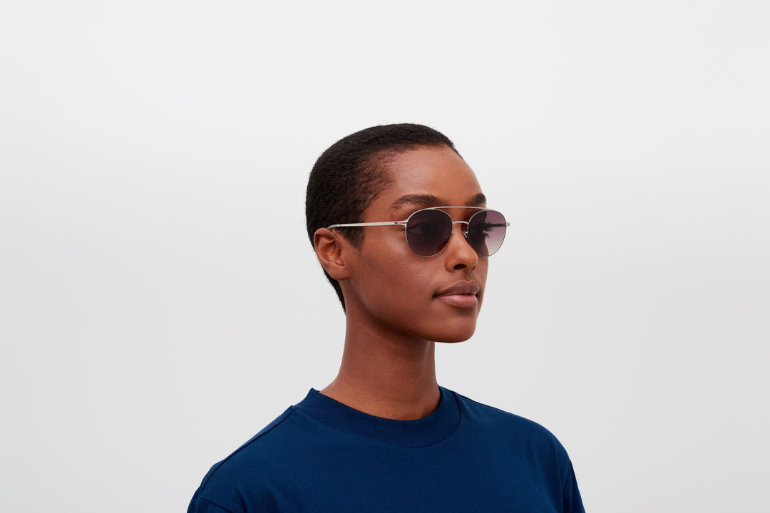 MYKITA REVA Pow2-Silver / Cedar Brown Gradient