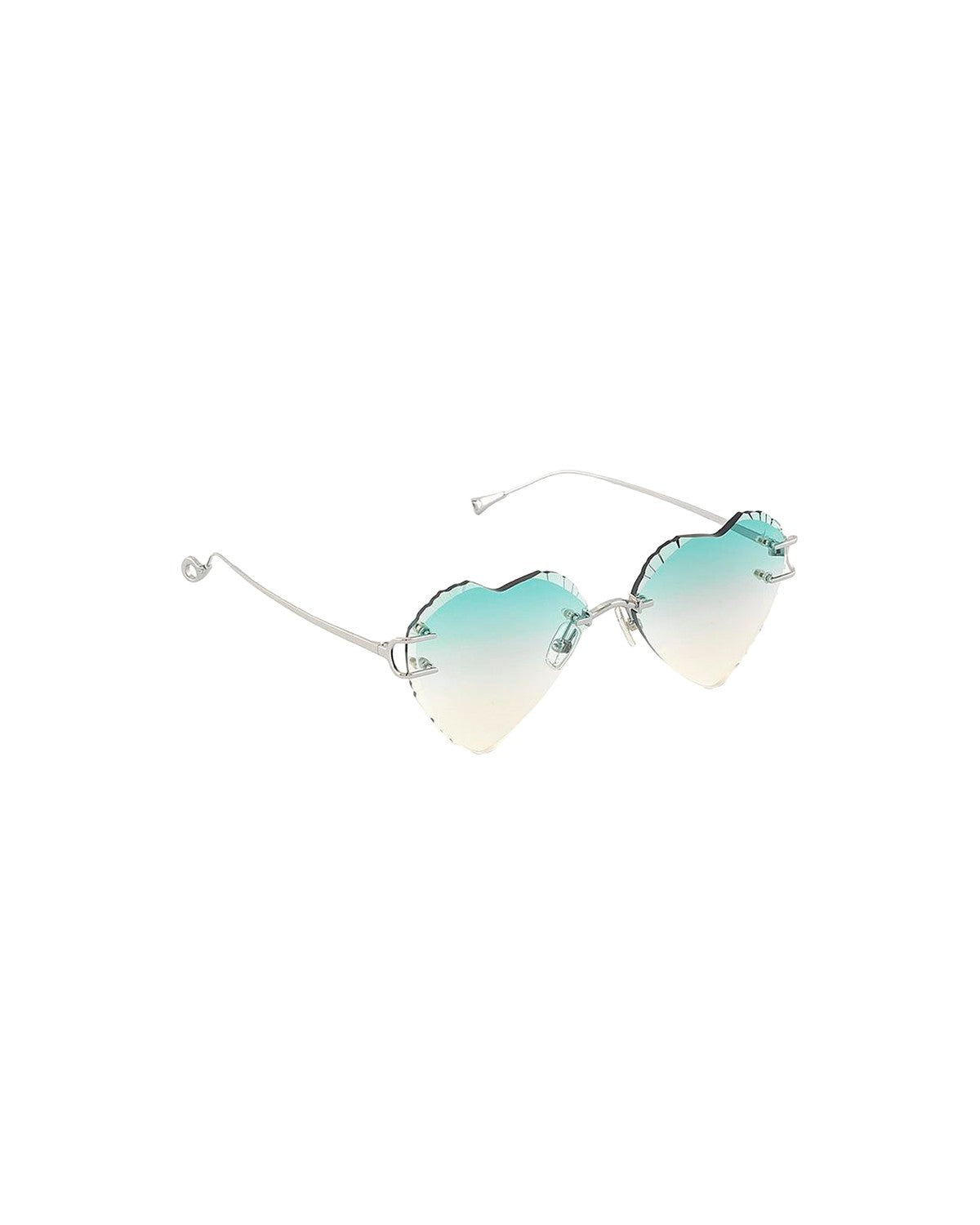 Angle view of EYEPETIZER OC.ACAPULCO C.1-59 sunglasses displaying the heart-shaped frames and temples.