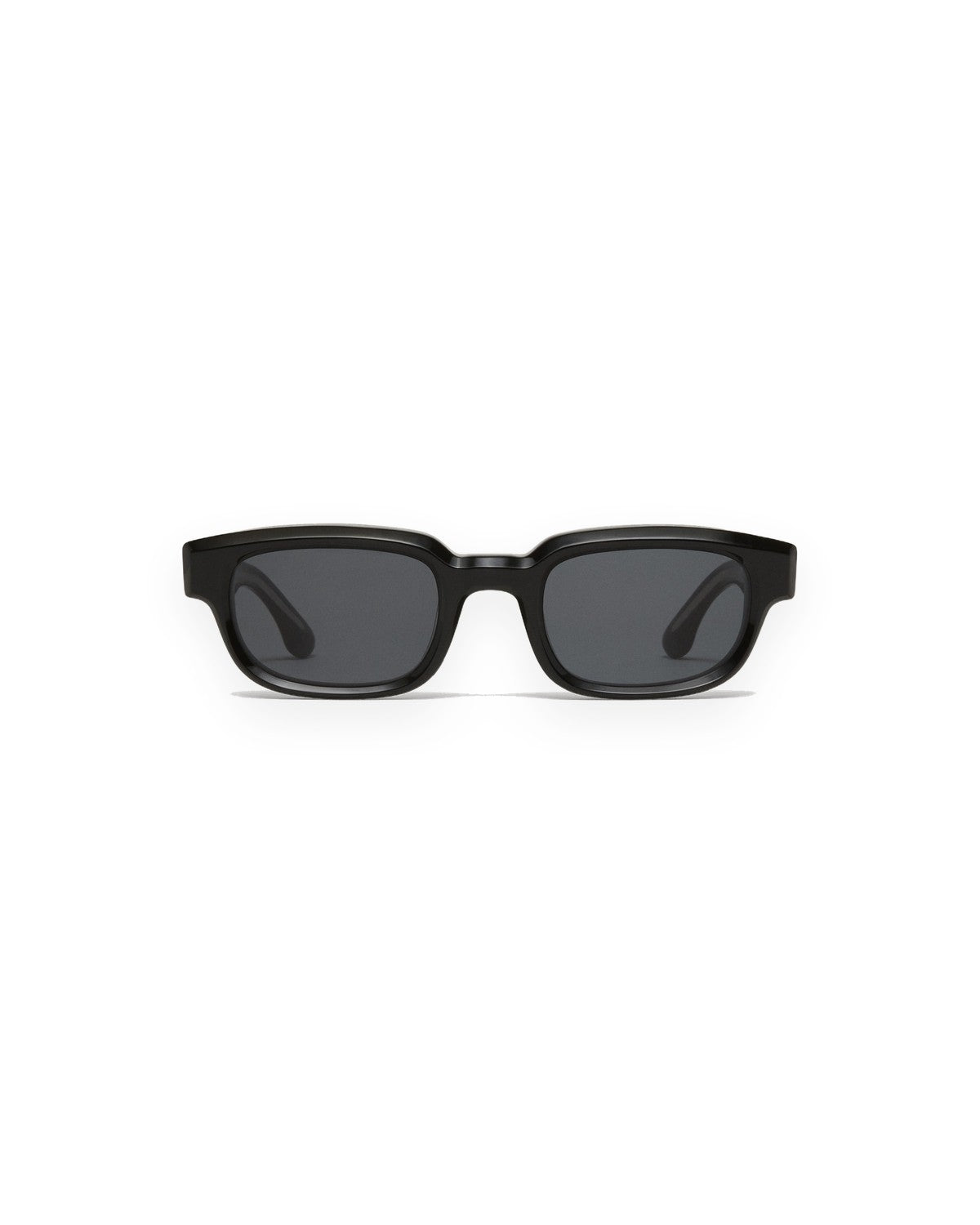 Front view of CHIMI Alter Black sunglasses showing rectangular lenses.