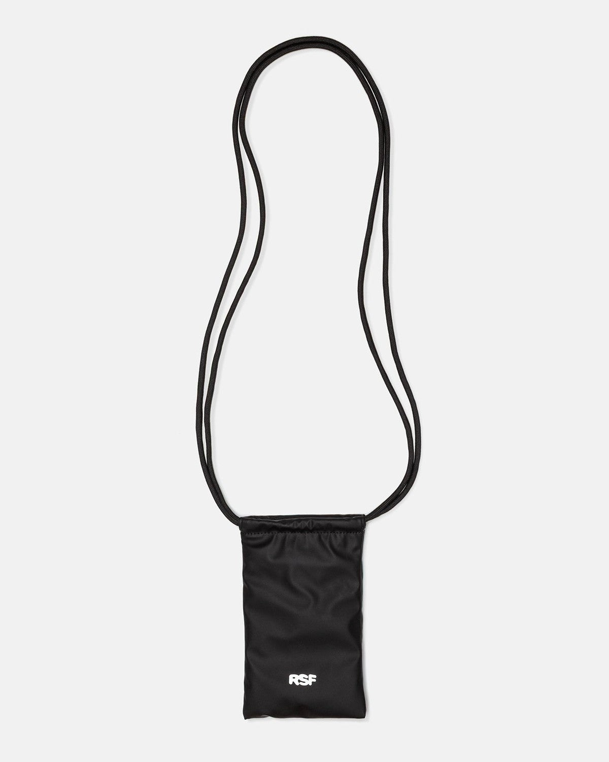 Black fabric pouch with neck strap for RETROSUPERFUTURE Amata Estate Menta sunglasses.