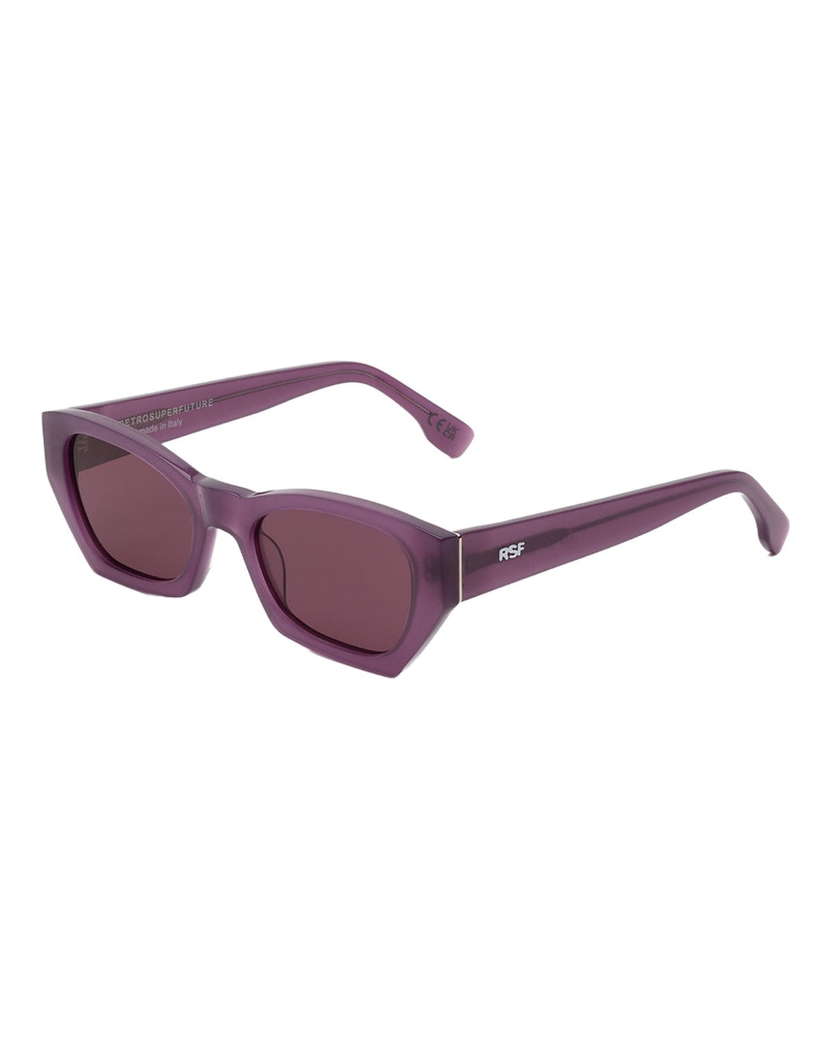 Angle view of RETROSUPERFUTURE Amata Estate Mirtillo sunglasses.