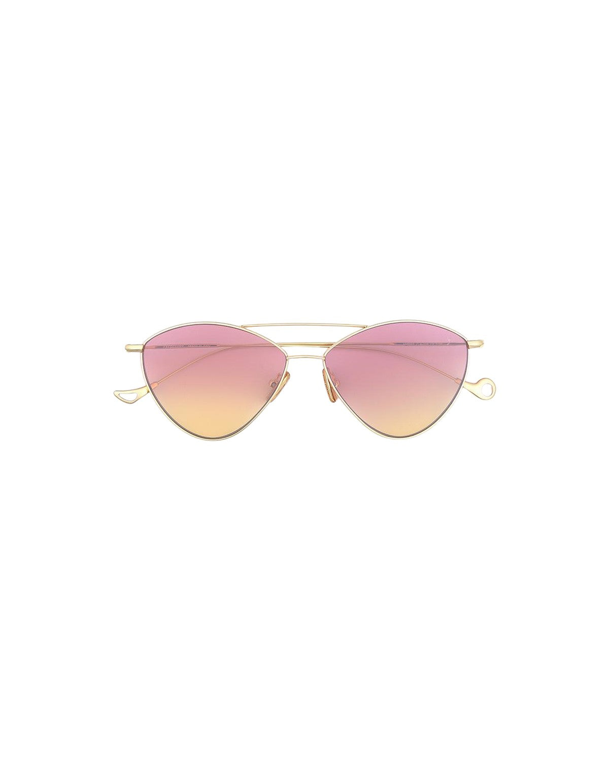 Front view of EYEPETIZER AMBRE C.4-22F sunglasses with gold metal frame and pink gradient lenses.