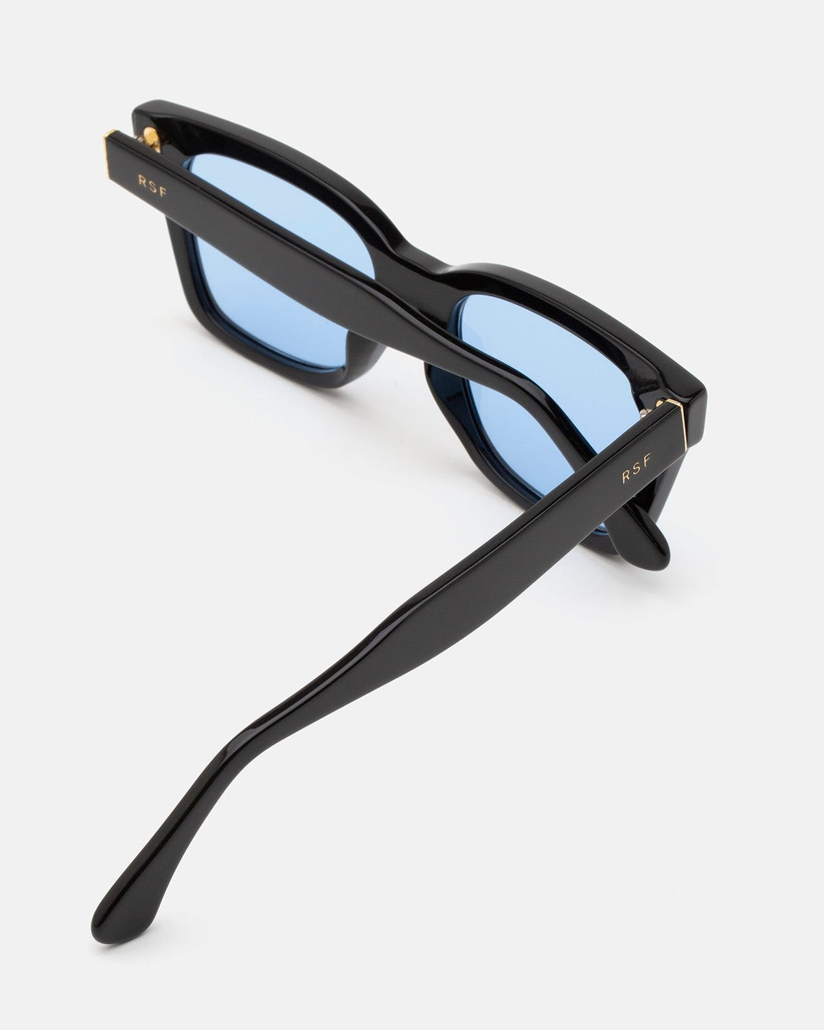 Rear view of RETROSUPERFUTURE America Azure sunglasses showing temples.