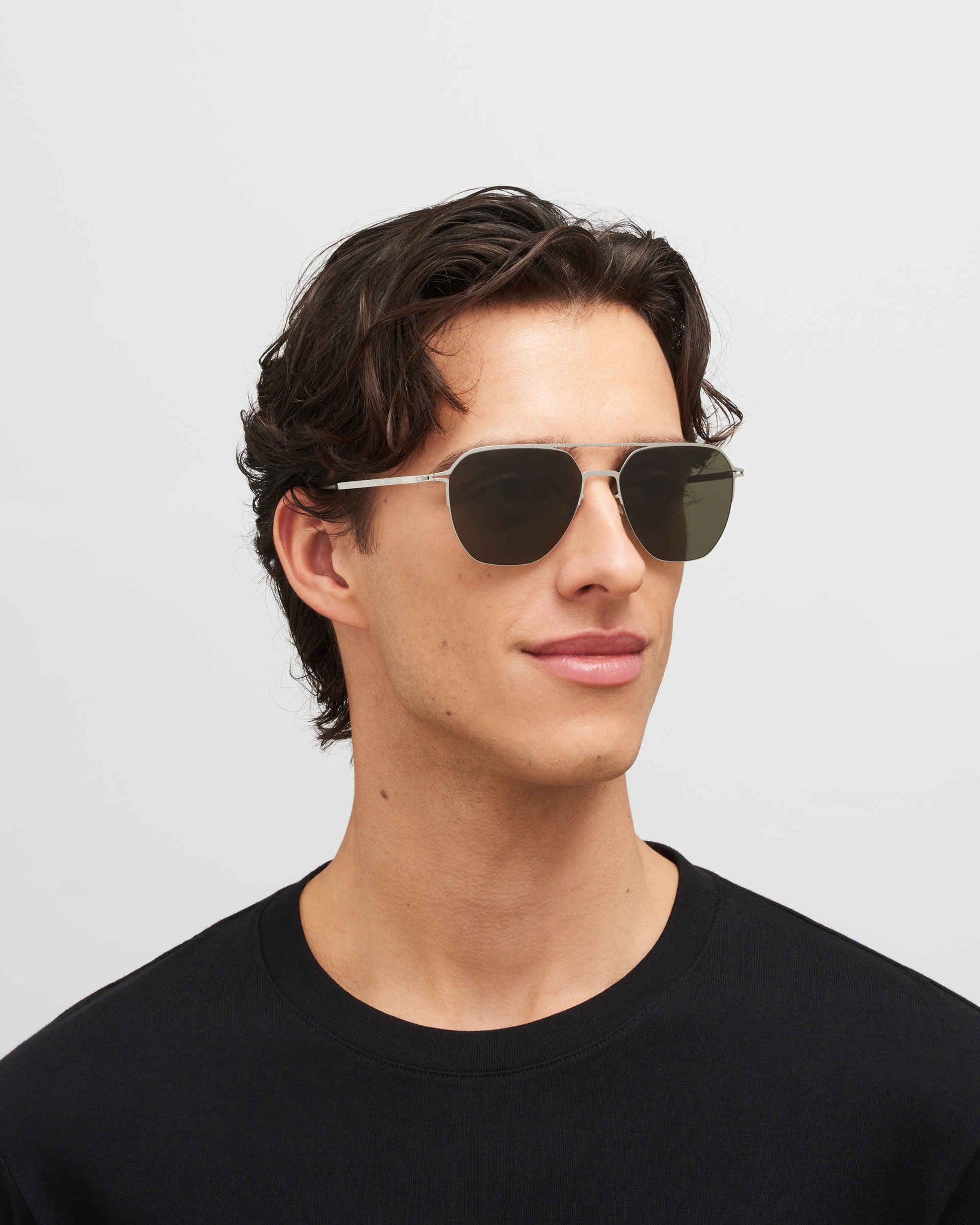 MYKITA AMOS SHINY SILVER Shiny Silver / Raw Green Solid