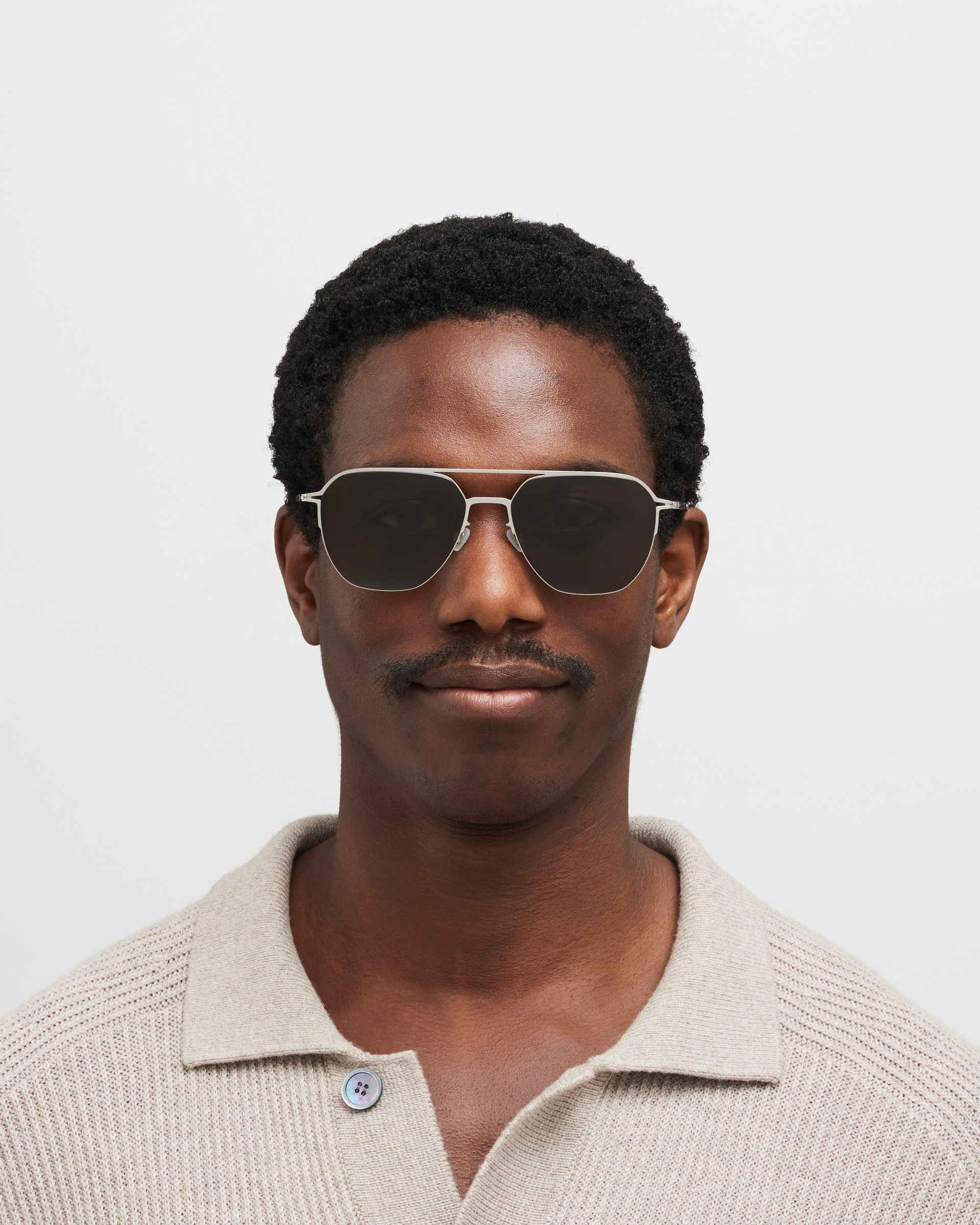 MYKITA AMOS SHINY SILVER Shiny Silver / Raw Green Solid