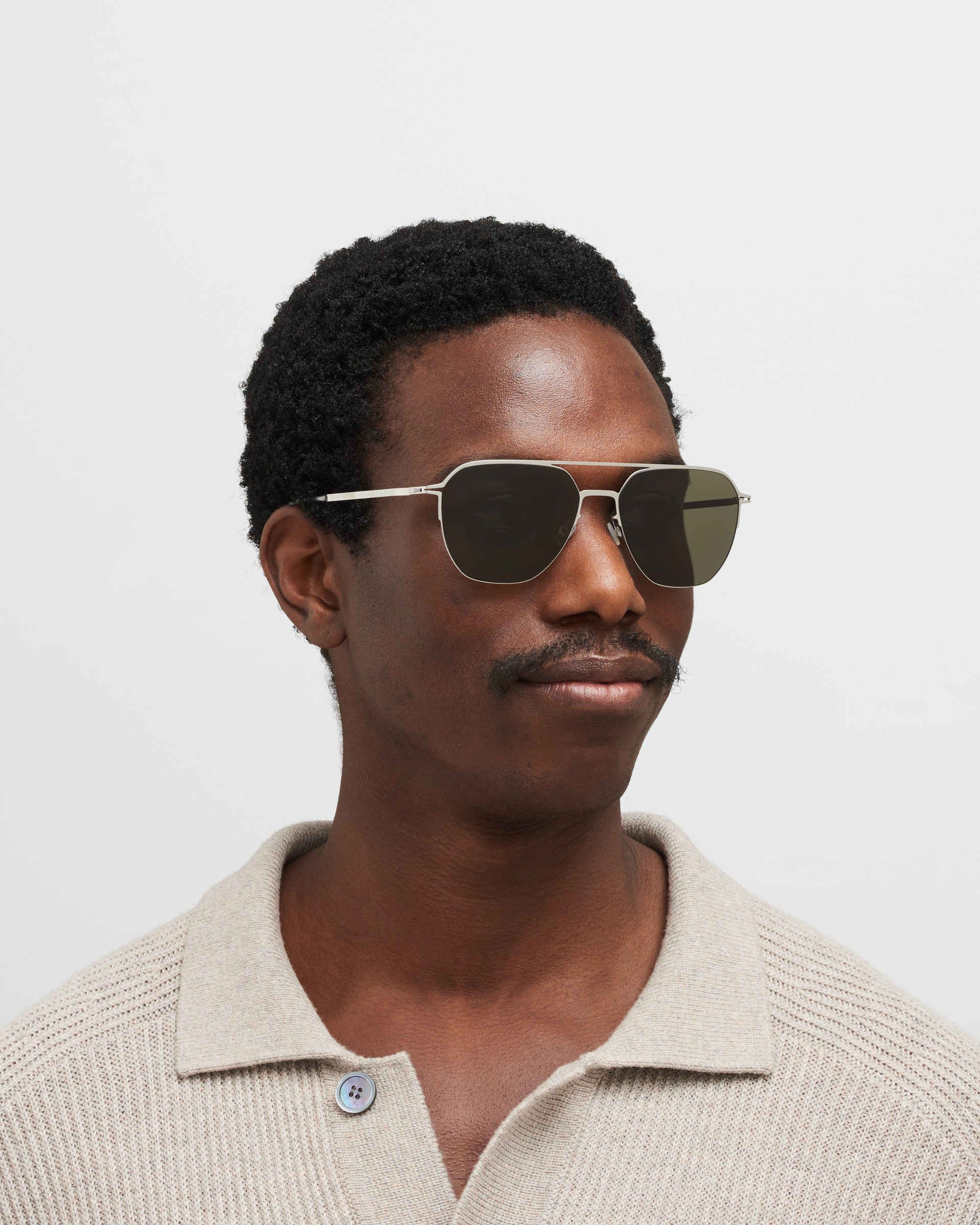 MYKITA AMOS SHINY SILVER Shiny Silver / Raw Green Solid