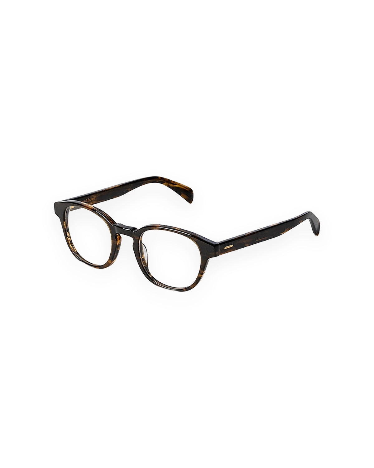 Angle view of ROSS & BROWN Amsterdam IV eyeglasses in tortoiseshell.