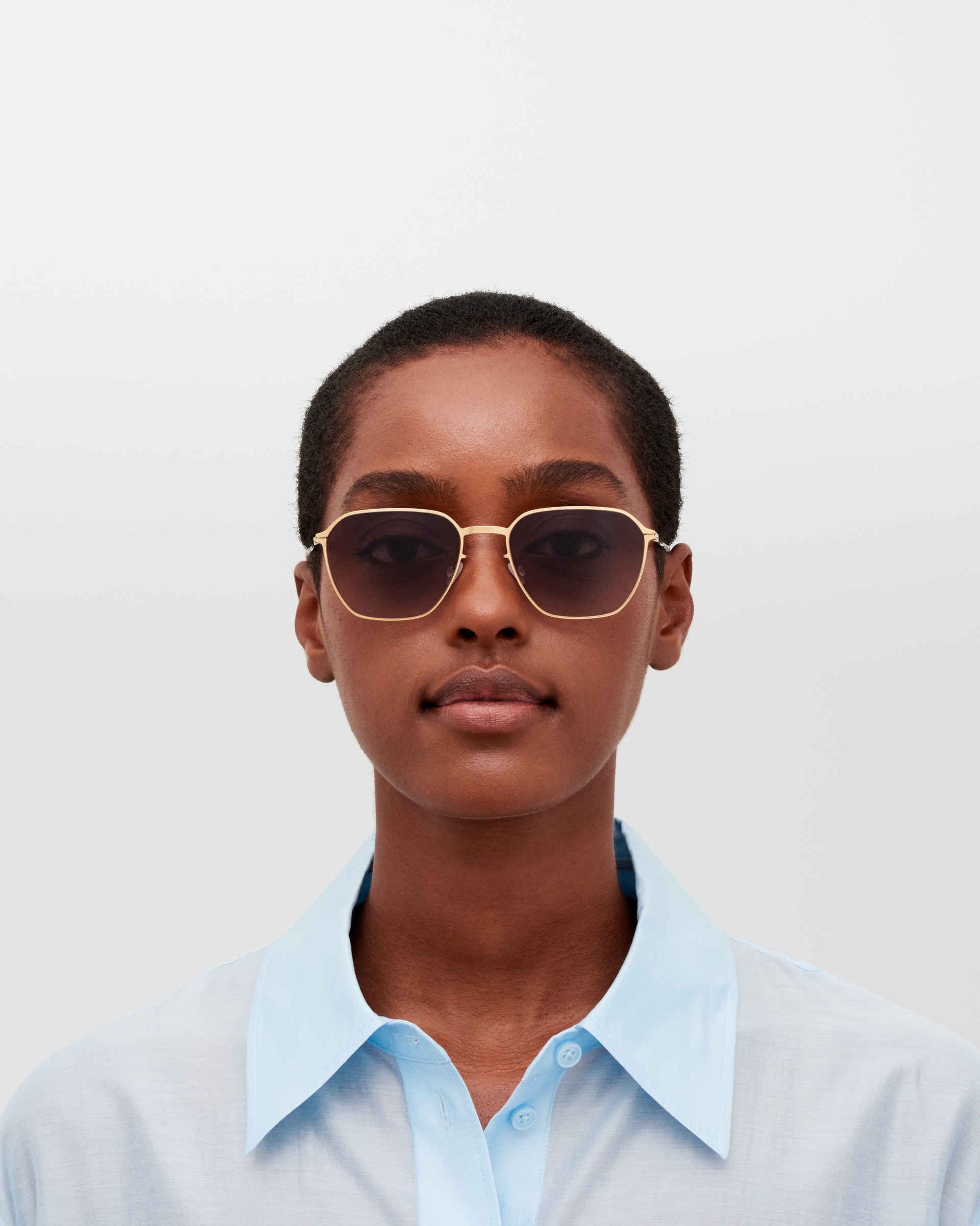 MYKITA ANDERS GLOSSY GOLD Glossy Gold / Cedar Brown Gradient