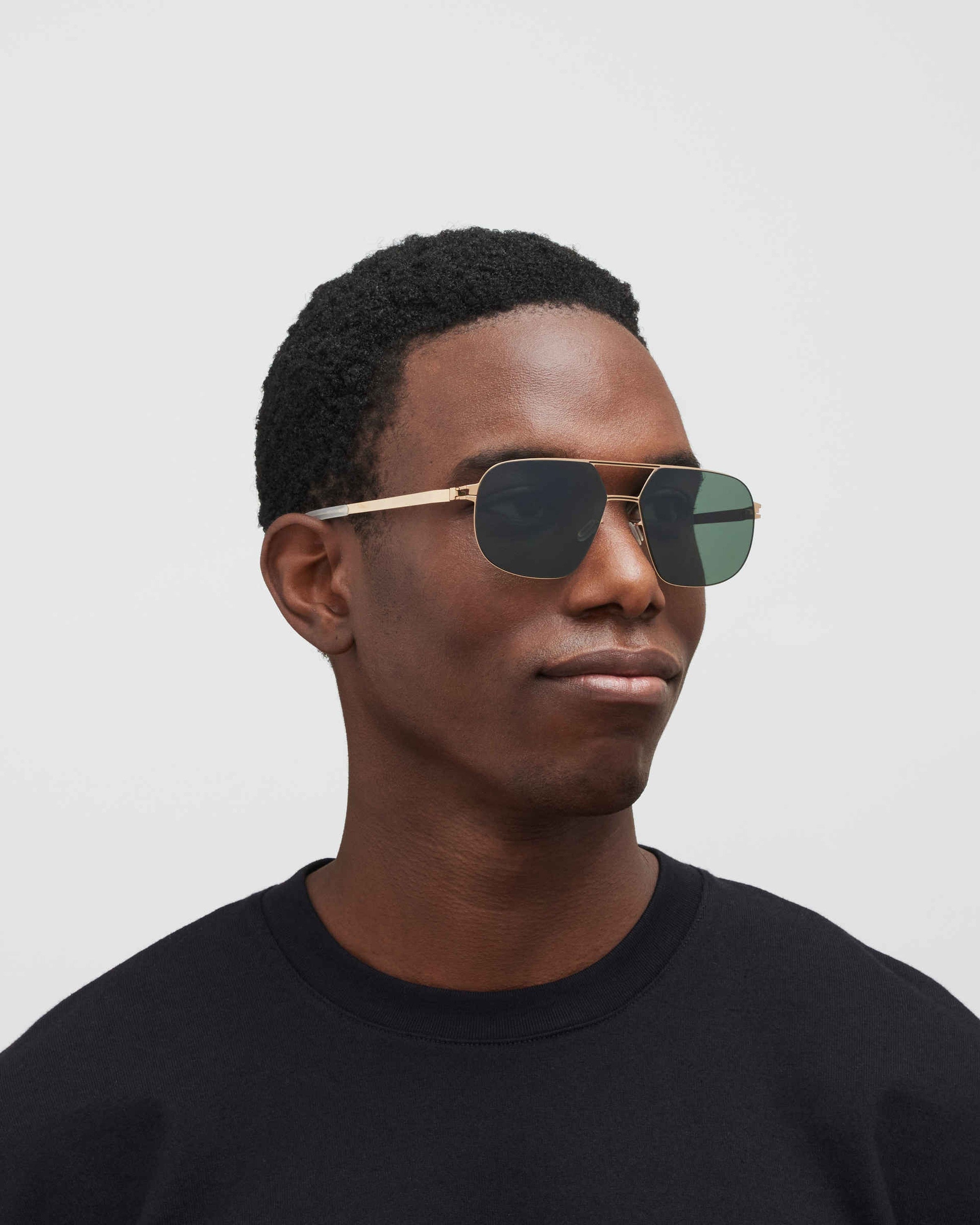 MYKITA ANGUS CHAMPAGNE GOLD/BLACK Champagne Gold/Black / Polarized Pro Green 15
