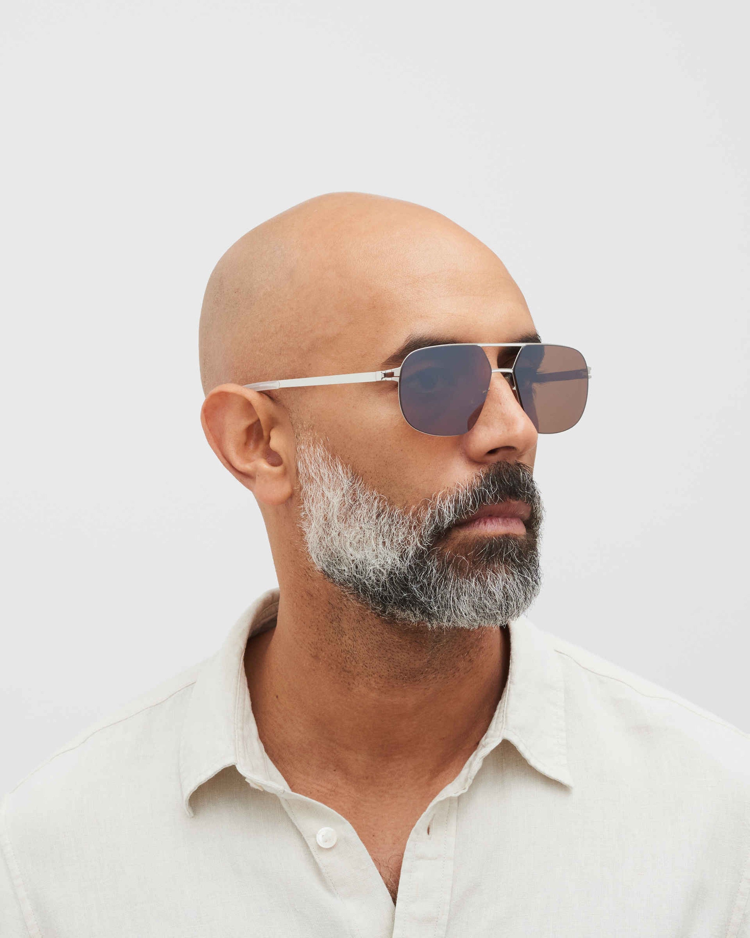 MYKITA ANGUS SILVER/WHITE Silver/White / PolPro Hi-Con BrownSilverFlash