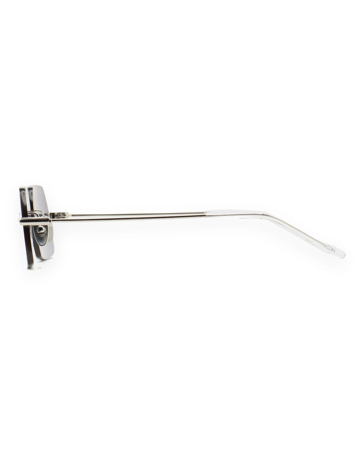 Left temple profile of KALEOS Anselm Silver Gradient Blue sunglasses.