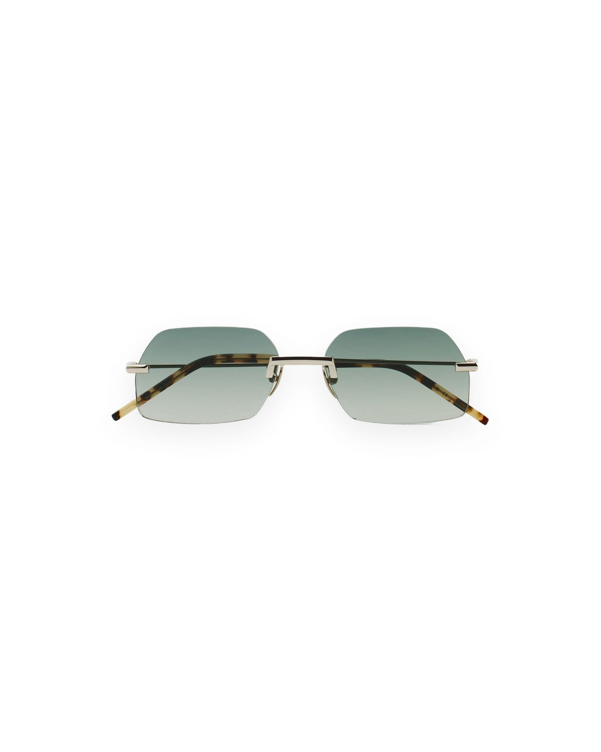 Front view of KALEOS Anselm Gold Gradient Green sunglasses.