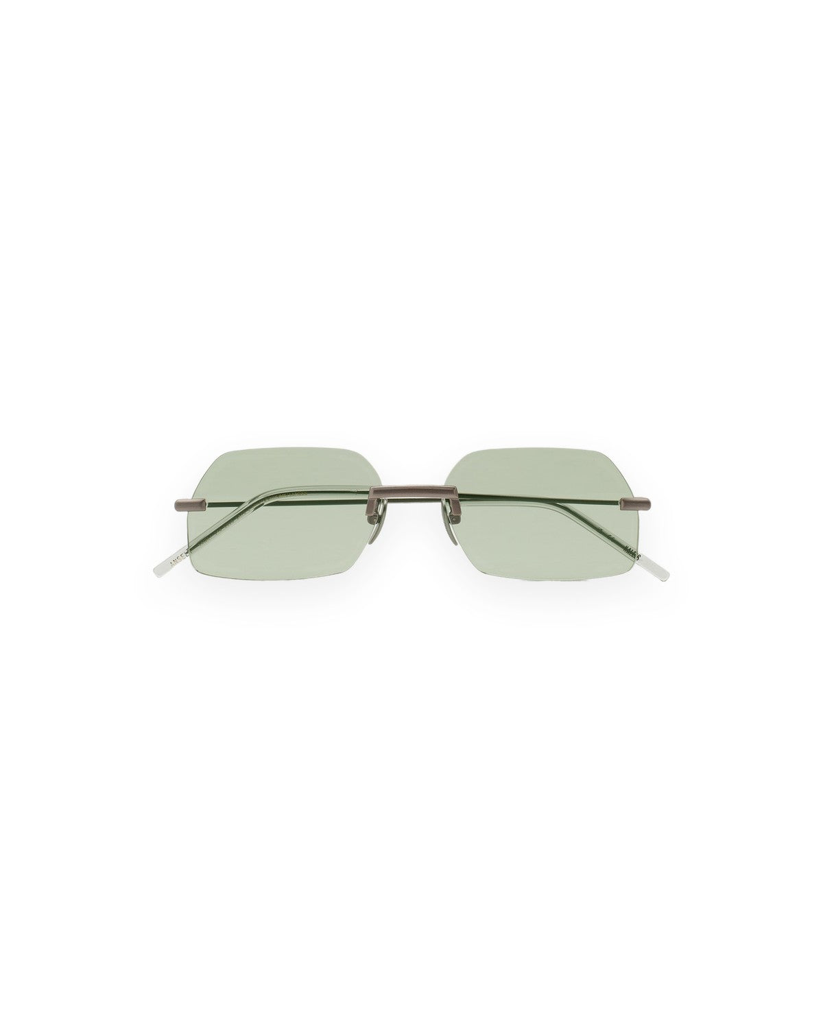 Front view of KALEOS Anselm Gun Matte Green Photochromic sunglasses.
