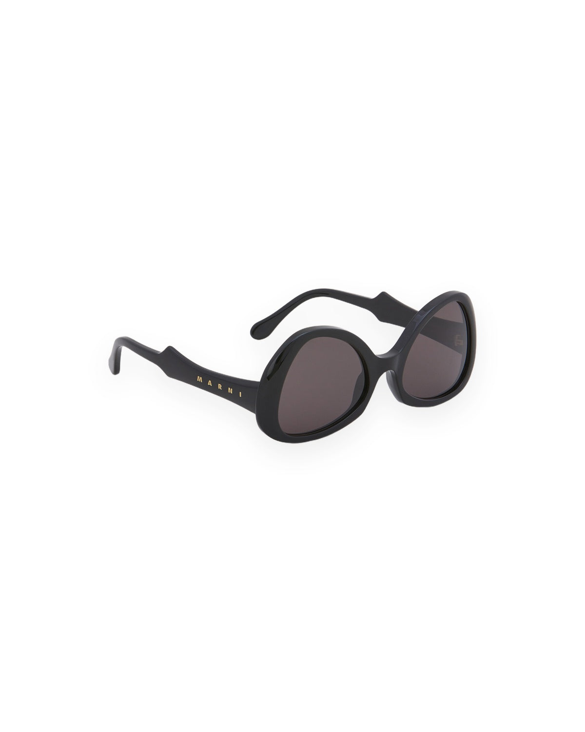 Angle view of MARNI Anu Black sunglasses.