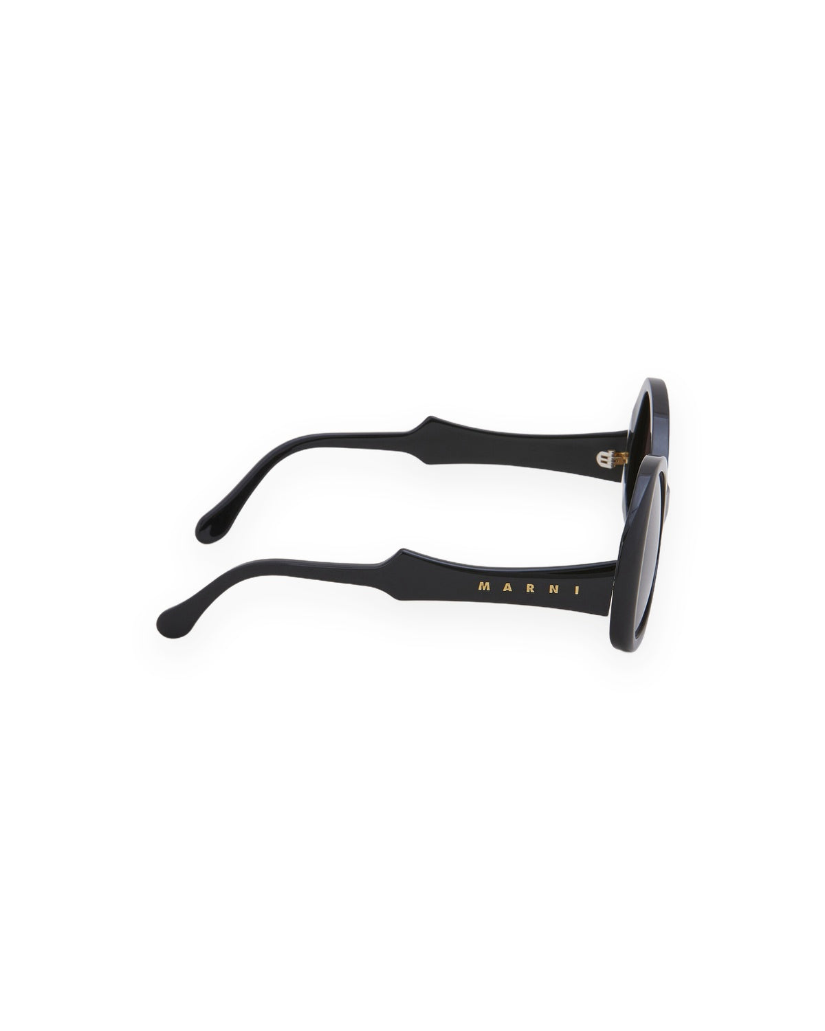 Top view showing the temples of MARNI Anu Black sunglasses.
