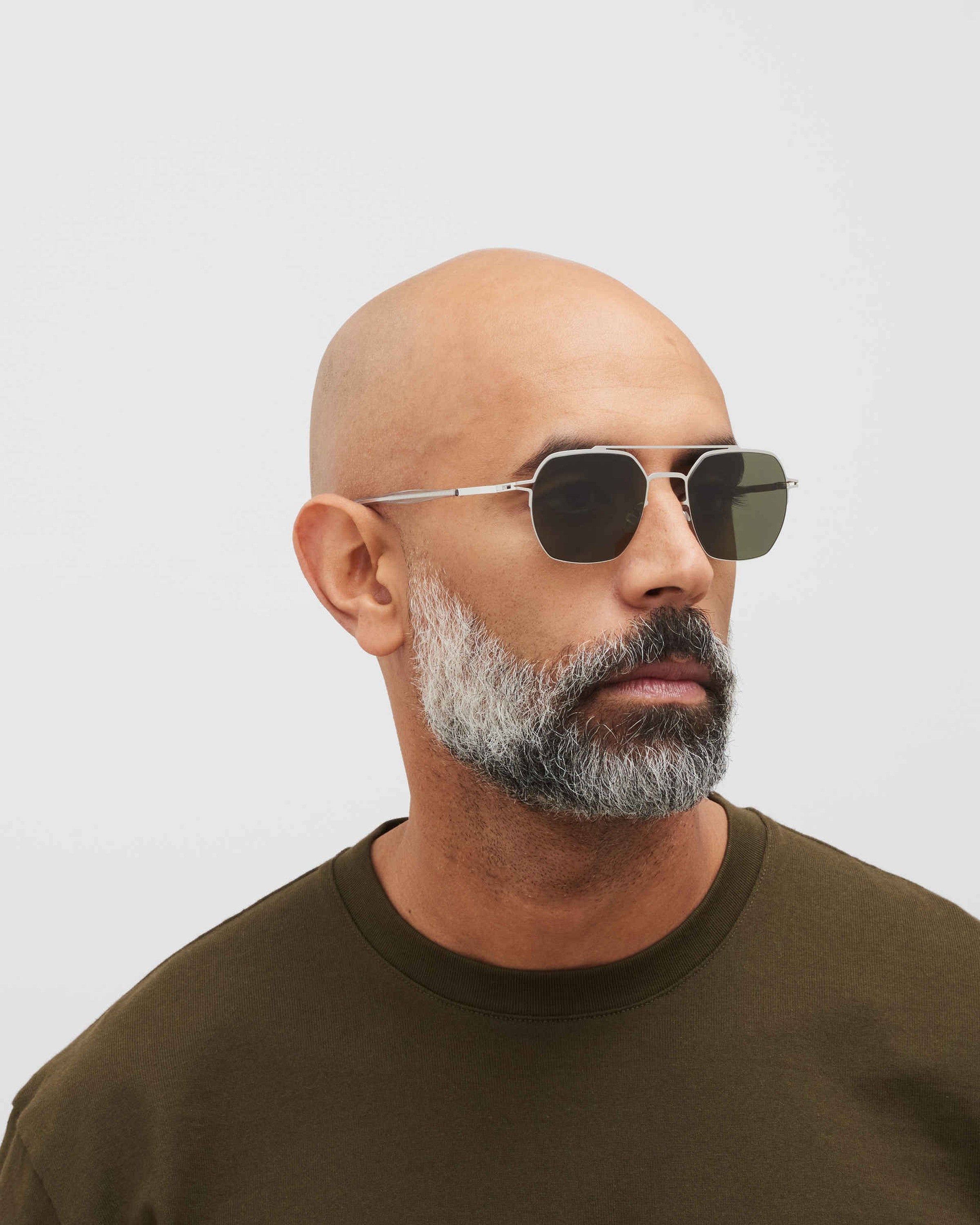MYKITA ARLO SHINY SILVER Shiny Silver / Raw Green Solid