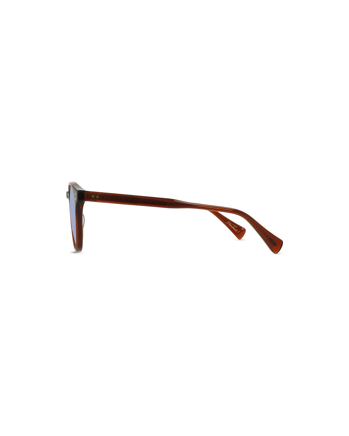Side profile of RAEN Beal Sun 52 Cask Lavender sunglasses showing the temple.