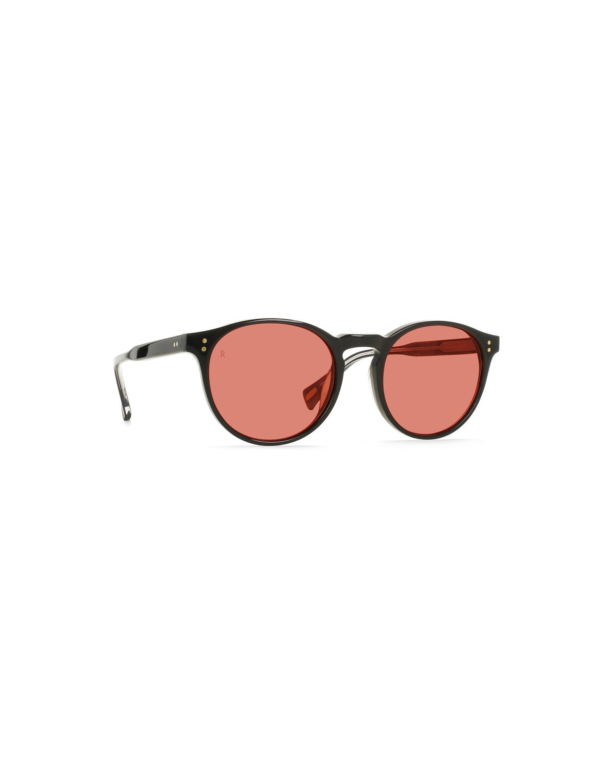 Angle view of RAEN Beal Sun 50 Crystal Black Dune sunglasses.