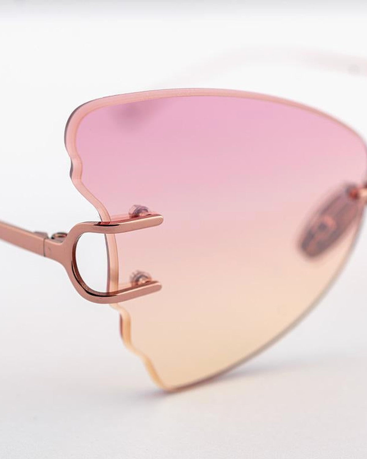Close-up of the decorative temple hinge on EYEPETIZER BEAT C.9-22F sunglasses.