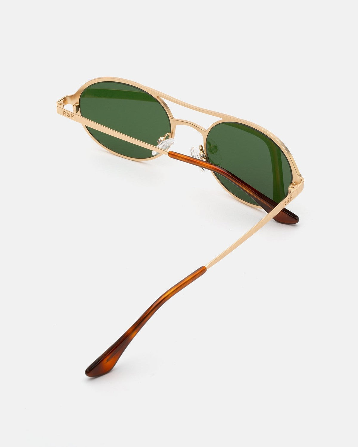 Overhead view showing temple detail of RETROSUPERFUTURE Bird Classics sunglasses.