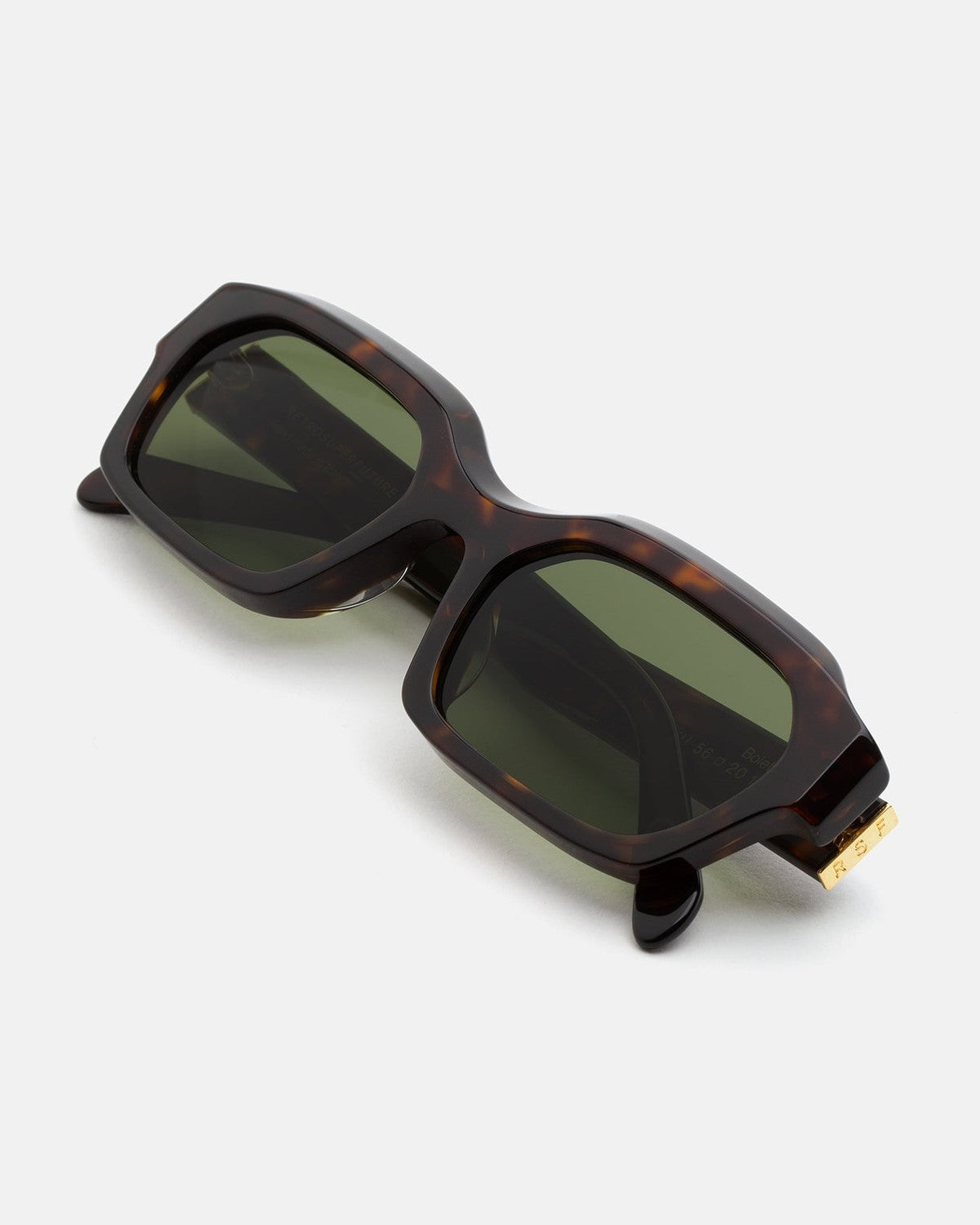 Overhead detail of the folded RETROSUPERFUTURE Boletus 3627 sunglasses.
