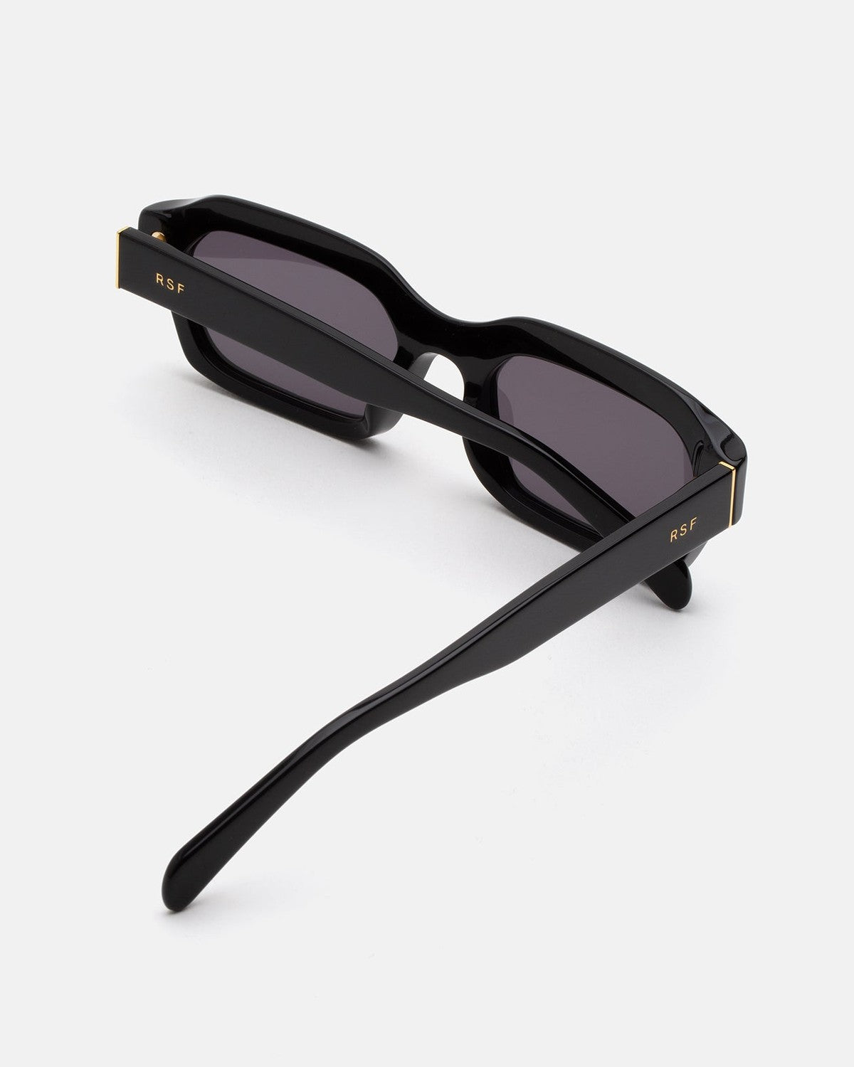 Overhead view showing the temples and inner construction of RETROSUPERFUTURE Boletus Black sunglasses.