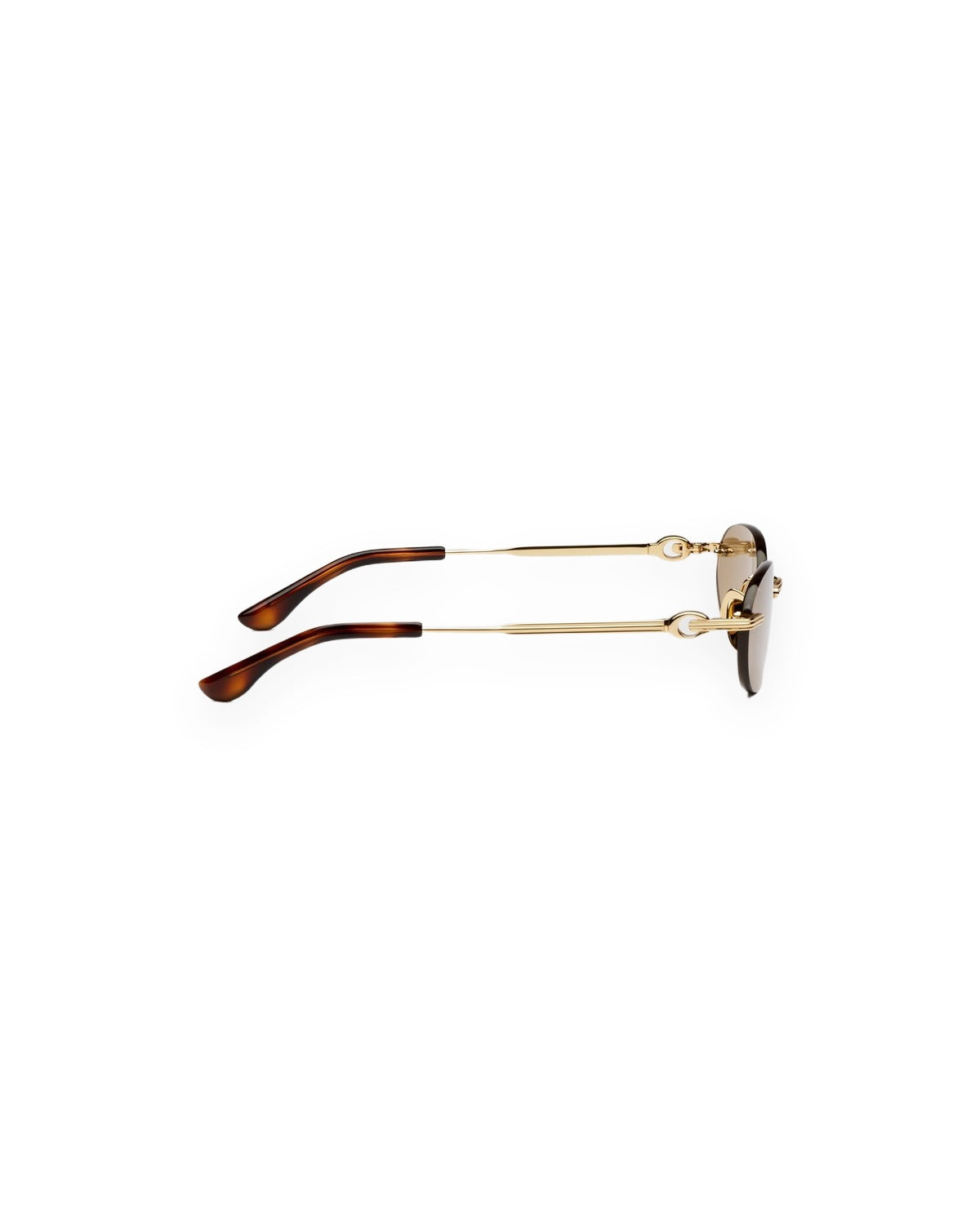 Side profile of CHIMI Cadenza Oval Brown sunglasses showing the temple.