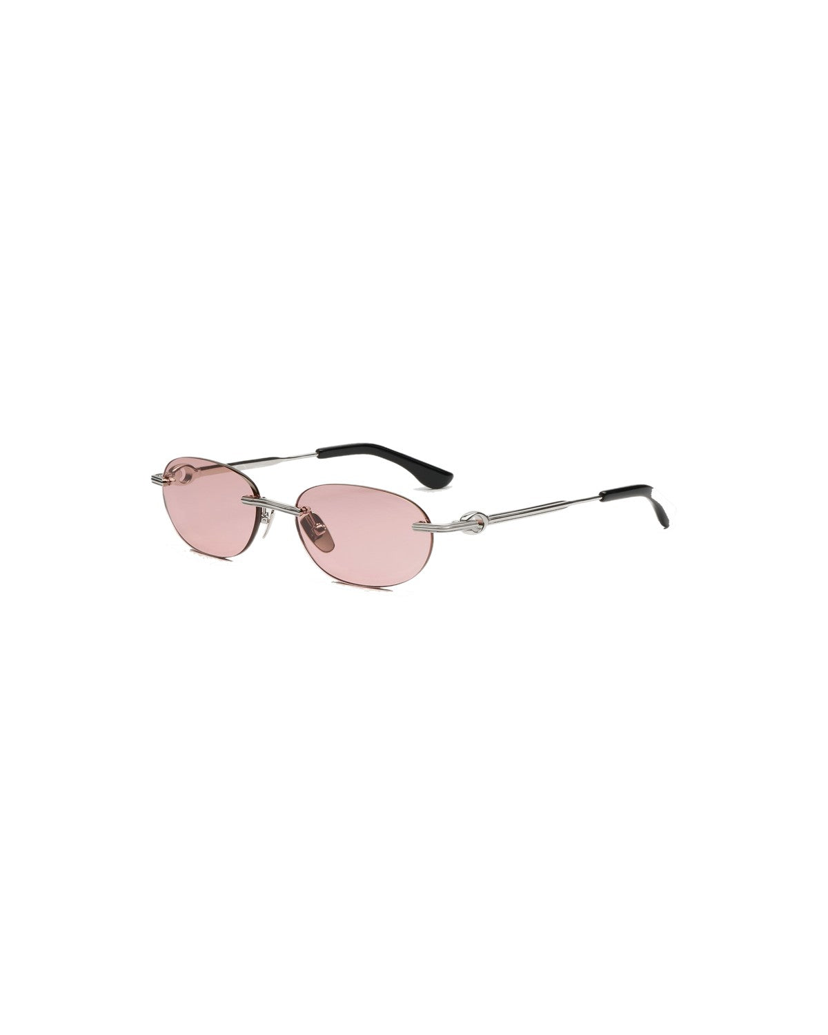 Angle view of CHIMI Cadenza Oval Pink Low sunglasses.