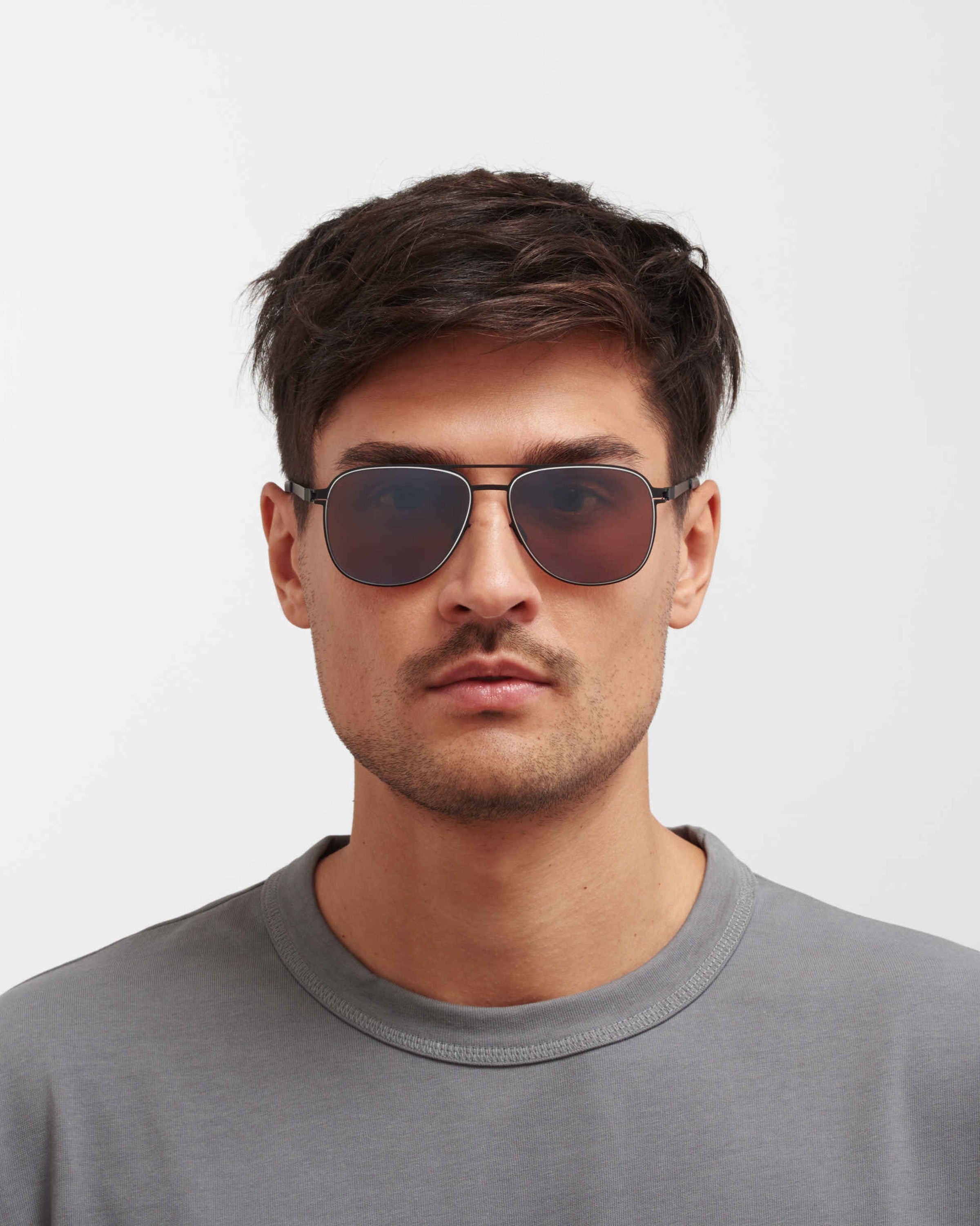 MYKITA CALEB BLACK/WHITE Black/White / PolPro Hi-Con BrownSilverFlash