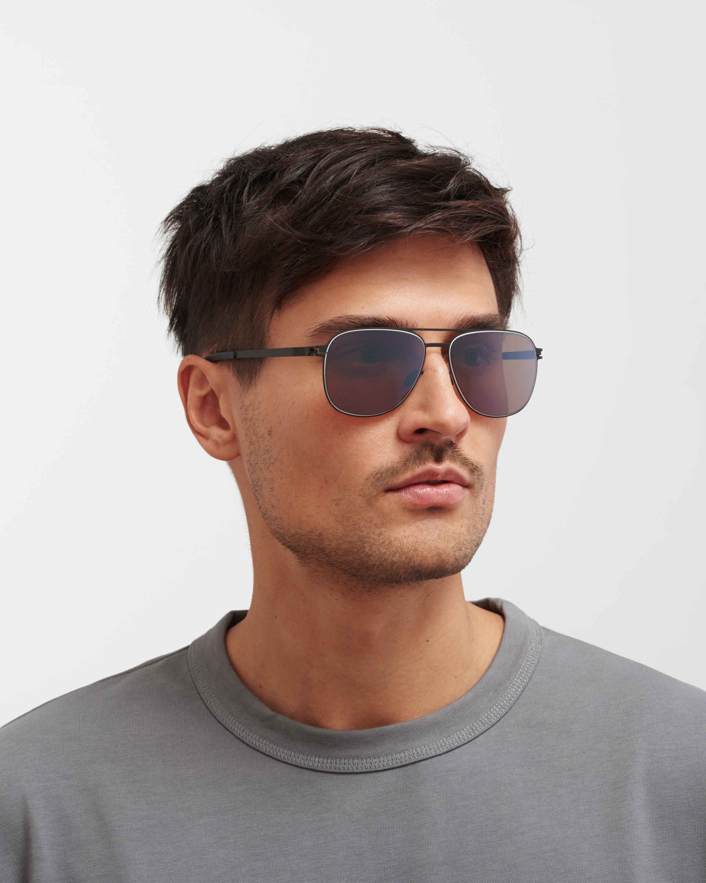 MYKITA CALEB BLACK/WHITE Black/White / PolPro Hi-Con BrownSilverFlash