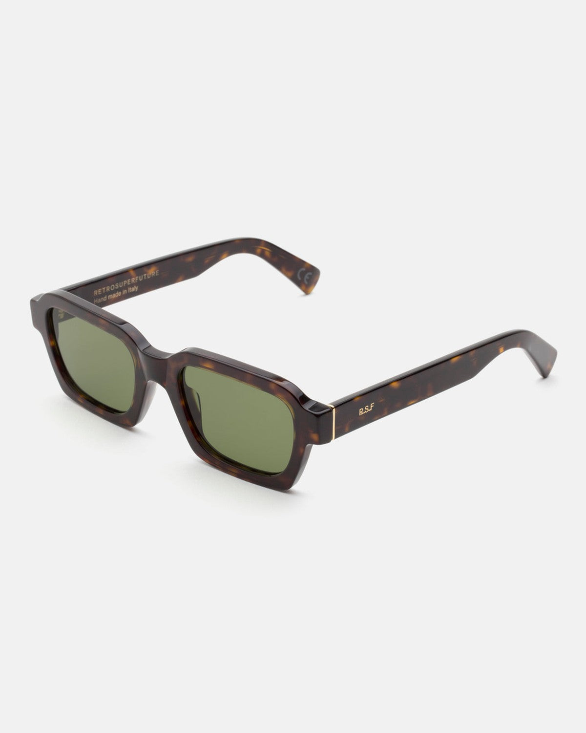 Angle view of RETROSUPERFUTURE Caro 3627 Green sunglasses.