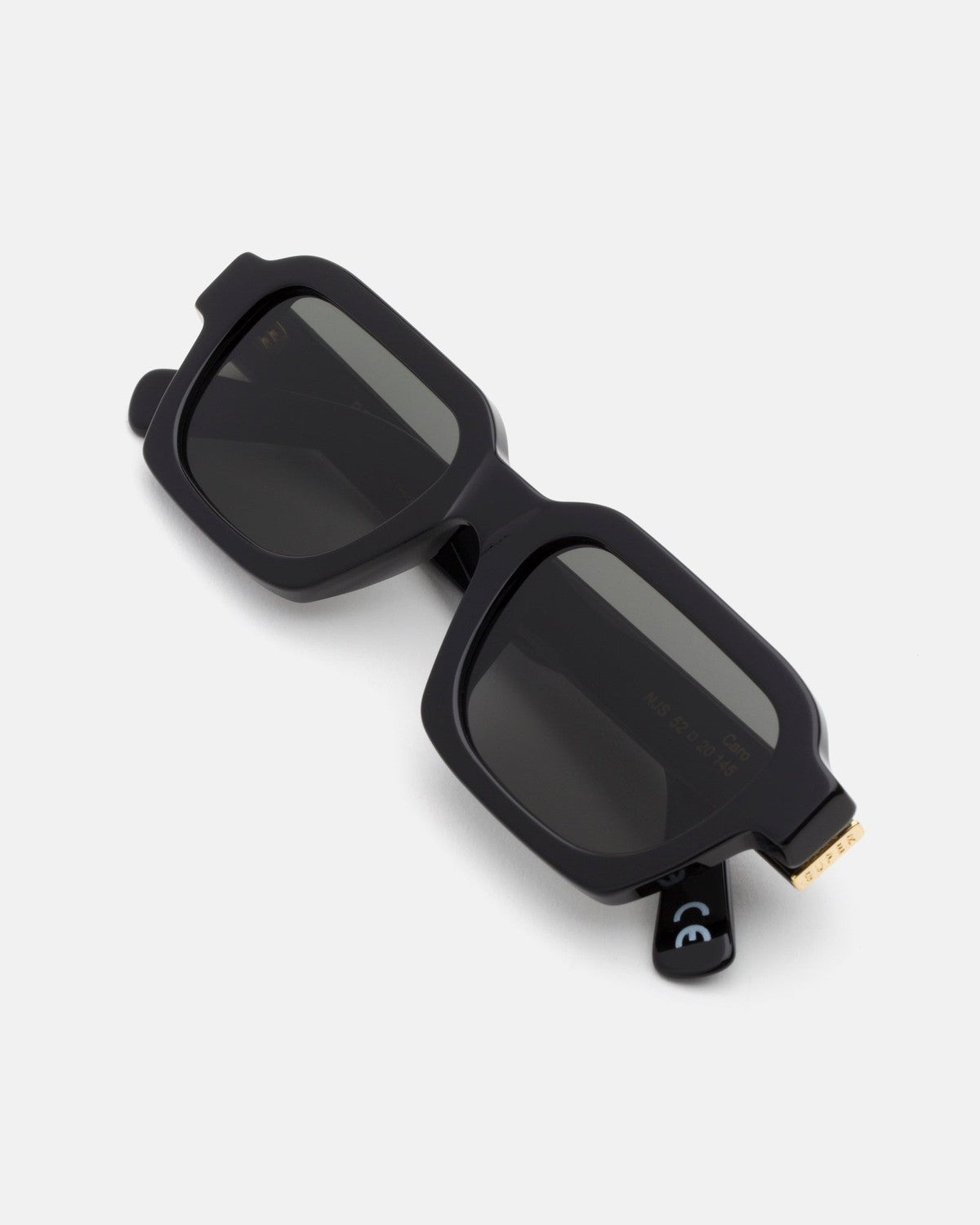 Overhead view of RETROSUPERFUTURE Caro Black sunglasses.