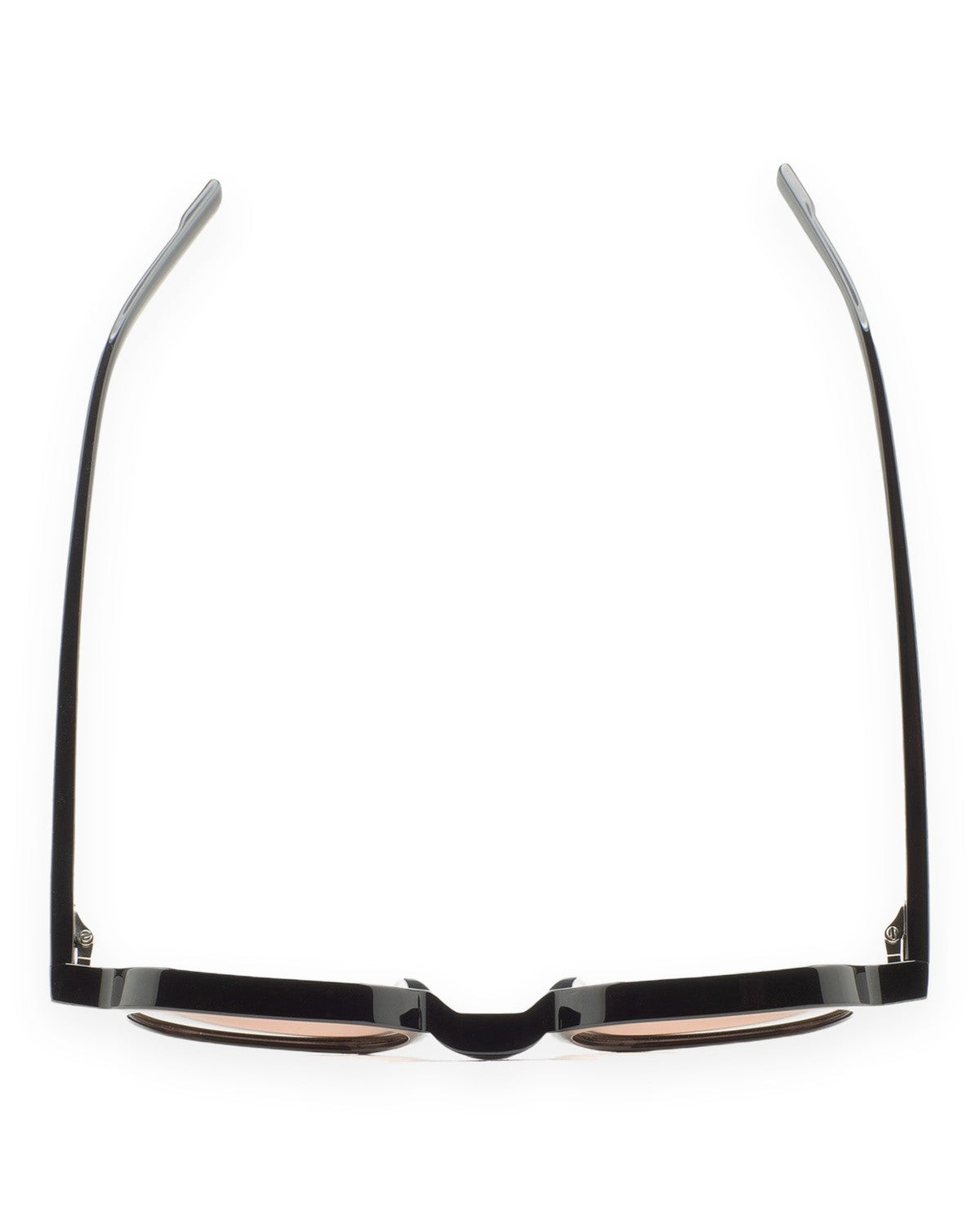 Top view of KALEOS Castillo Black Brown sunglasses folded.