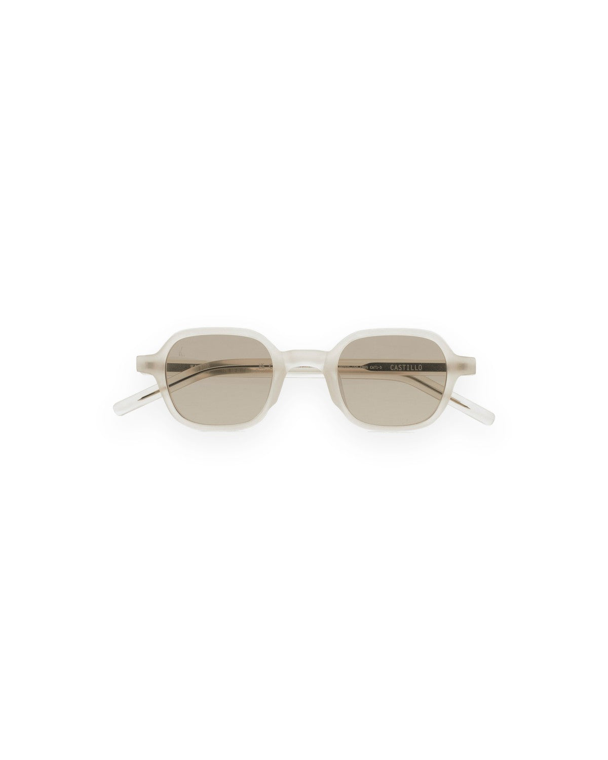 Front view of KALEOS Castillo Crystal Yellow Matte Brown sunglasses.