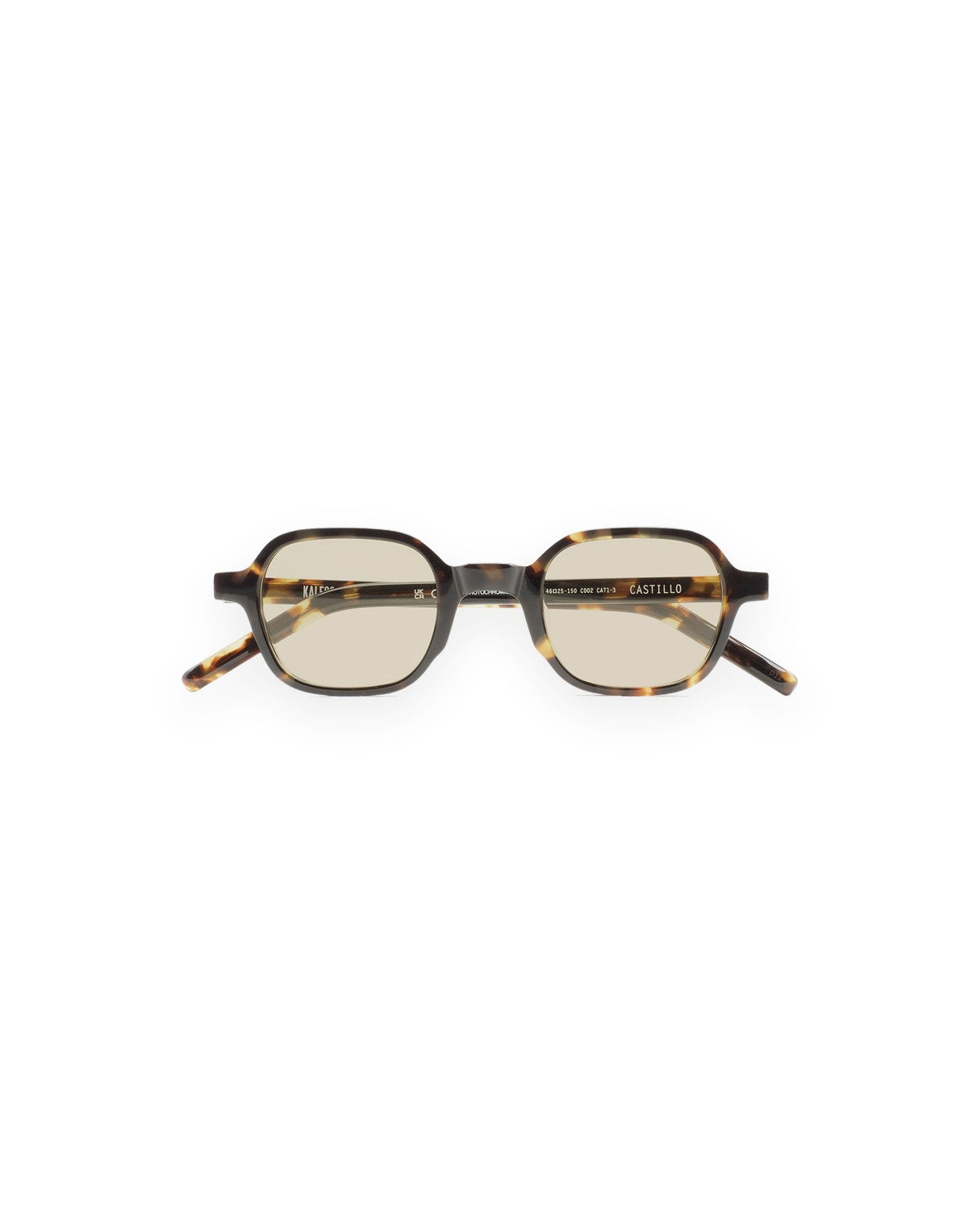 Front view of KALEOS Castillo Dark Havana Yellow sunglasses.