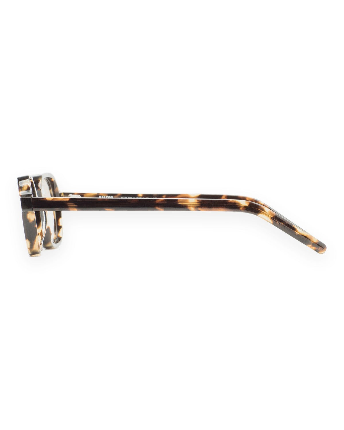 Side profile of KALEOS Castillo Dark Havana Yellow sunglasses showing the temple.