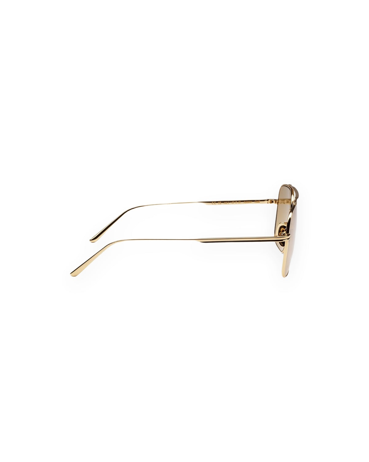 Side profile of CHIMI CC Titan Aviator Gold sunglasses showing the temple.
