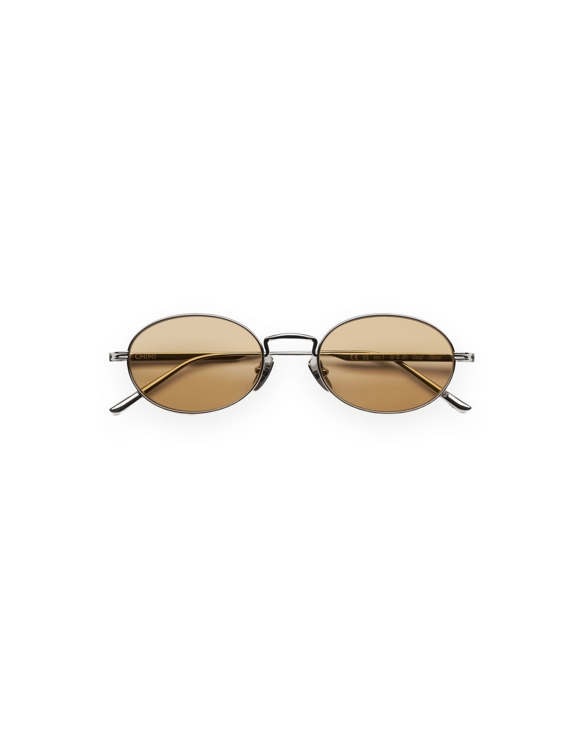 Front view of CHIMI CC Titan Oval Silver sunglasses.
