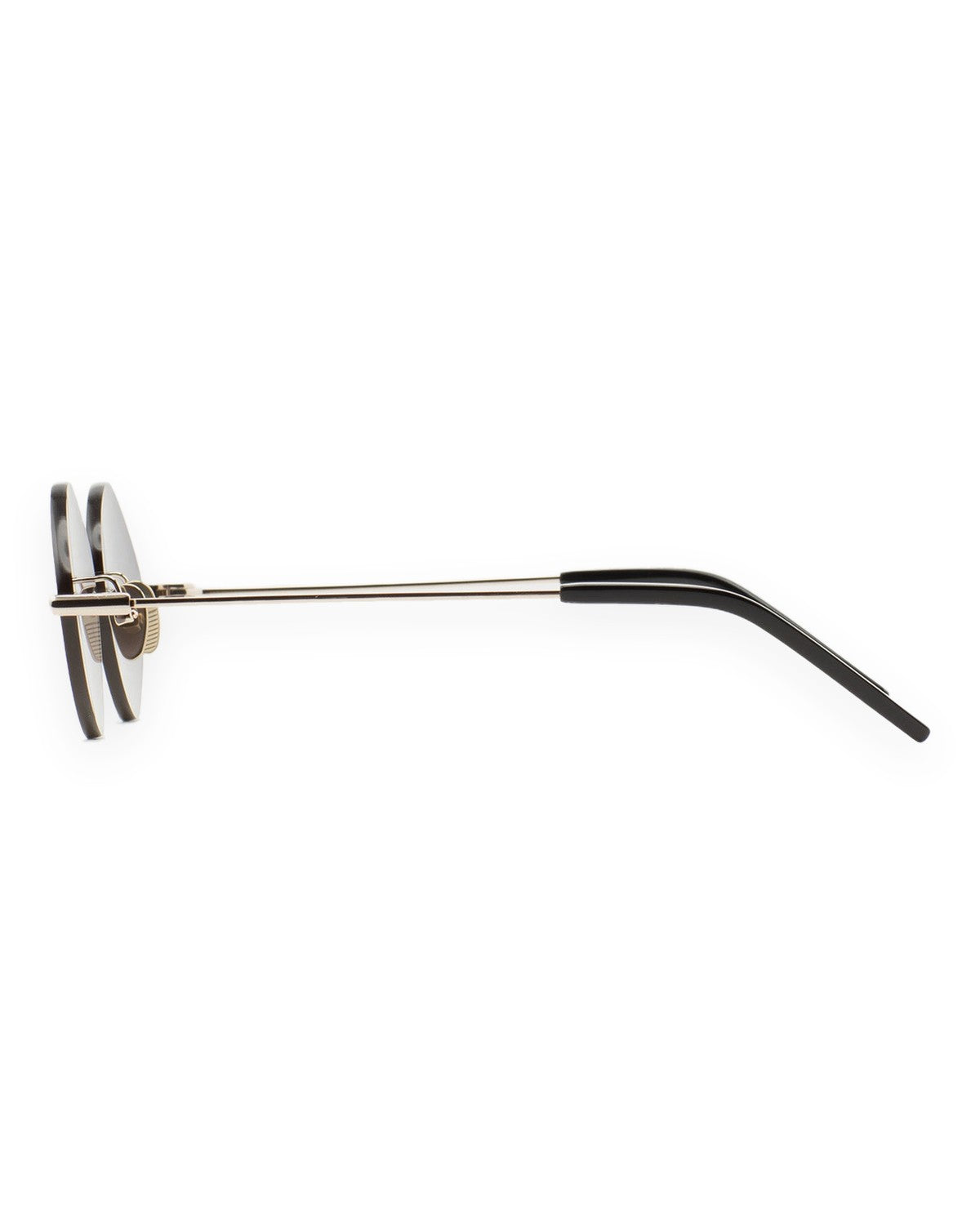 Side profile of KALEOS Cepeda Gold Black Gradient sunglasses.