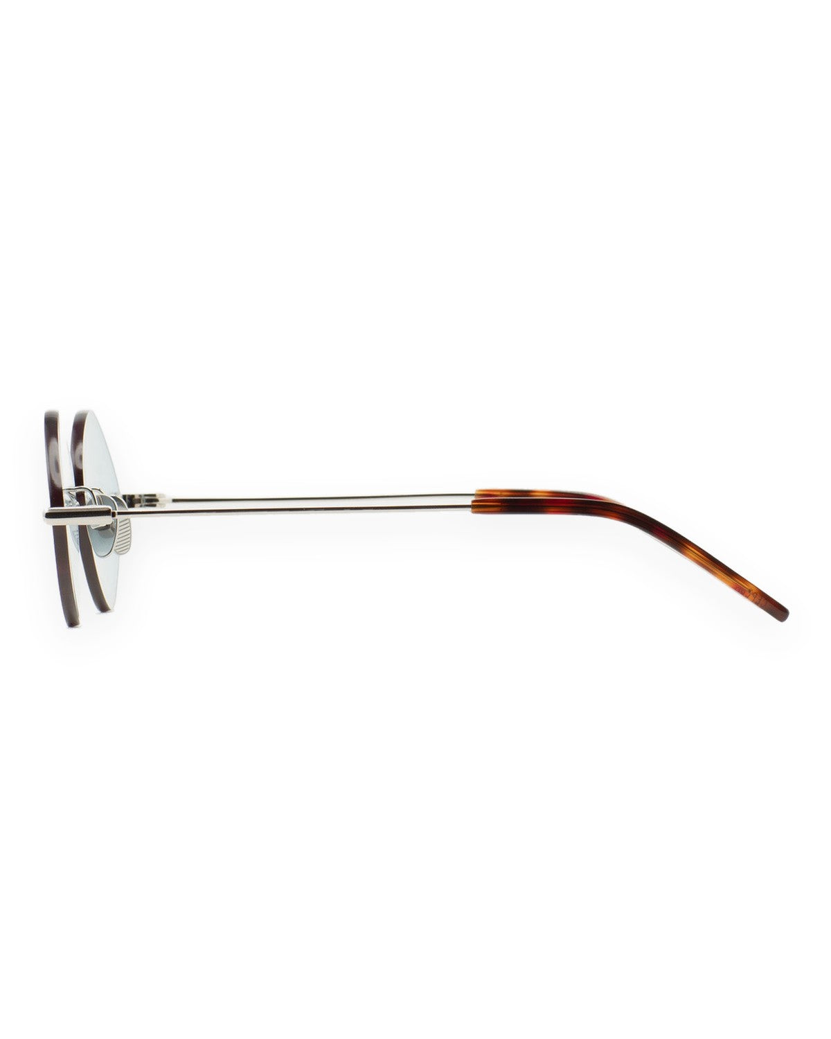 Side profile of KALEOS Cepeda Silver Blue Photochromic sunglasses.