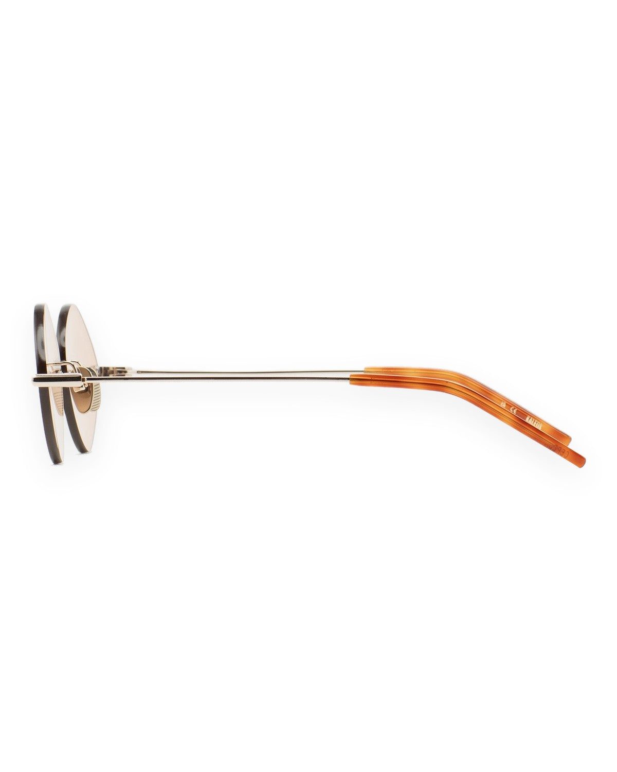 Side profile of KALEOS Cepeda Gold Brown Photochromic sunglasses.