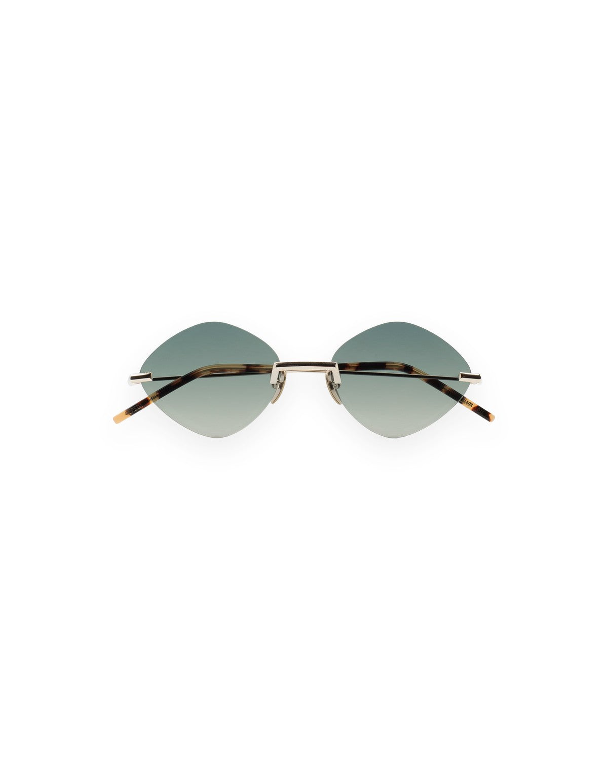 Front view of KALEOS Cepeda Gold Gradient Green sunglasses.