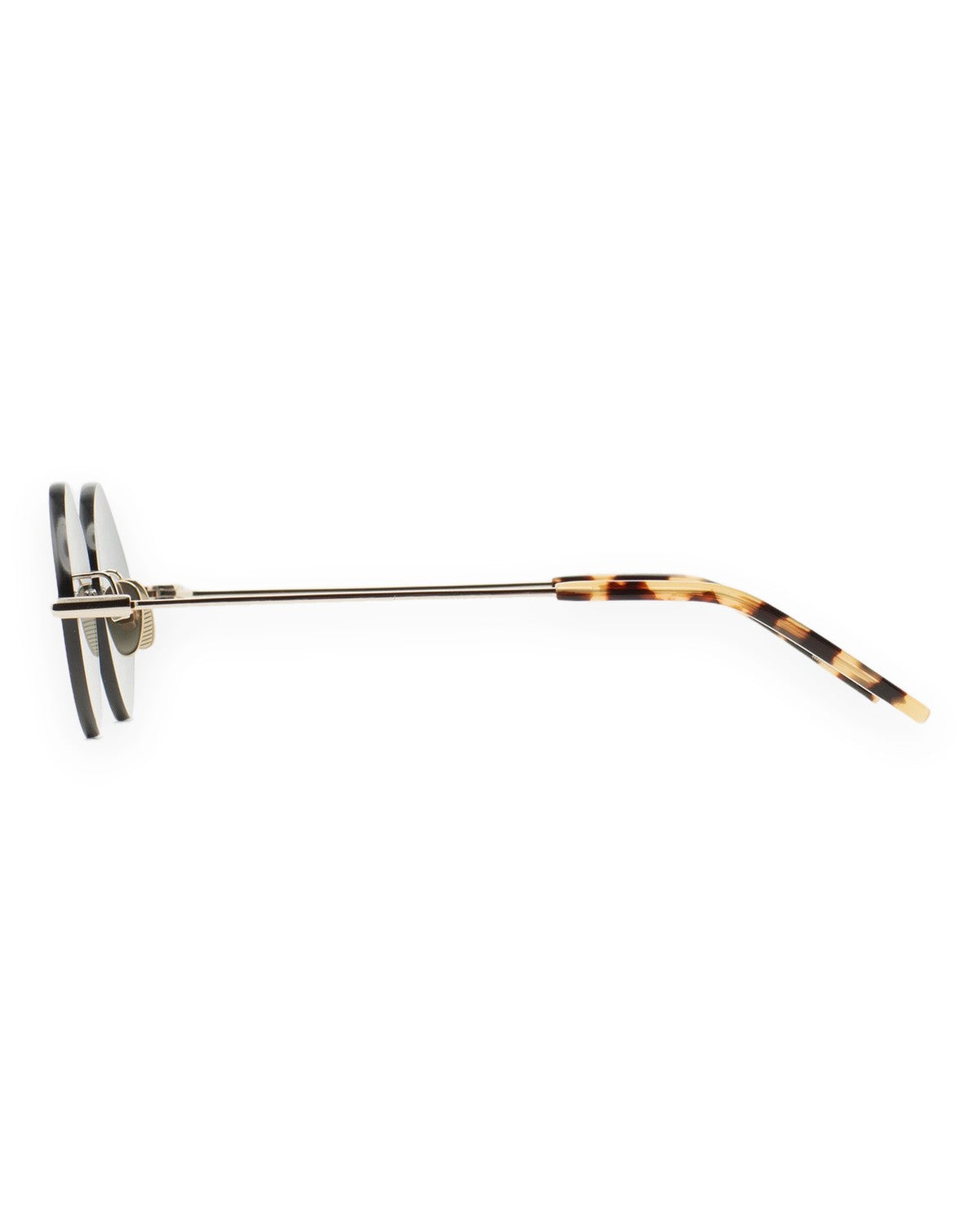 Side profile of KALEOS Cepeda Gold Gradient Green sunglasses.