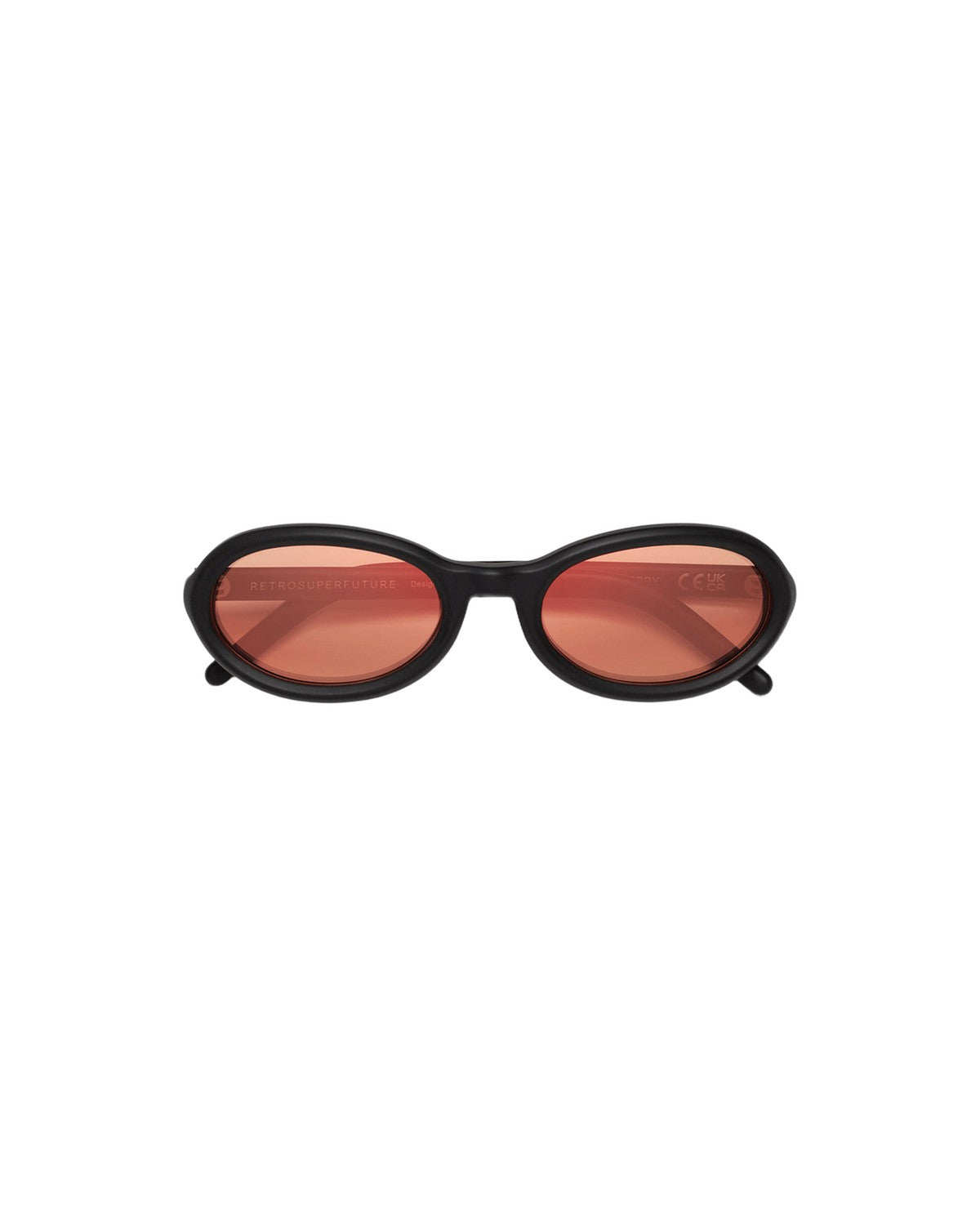 Front view of RETROSUPERFUTURE Cherry Black Matte sunglasses.
