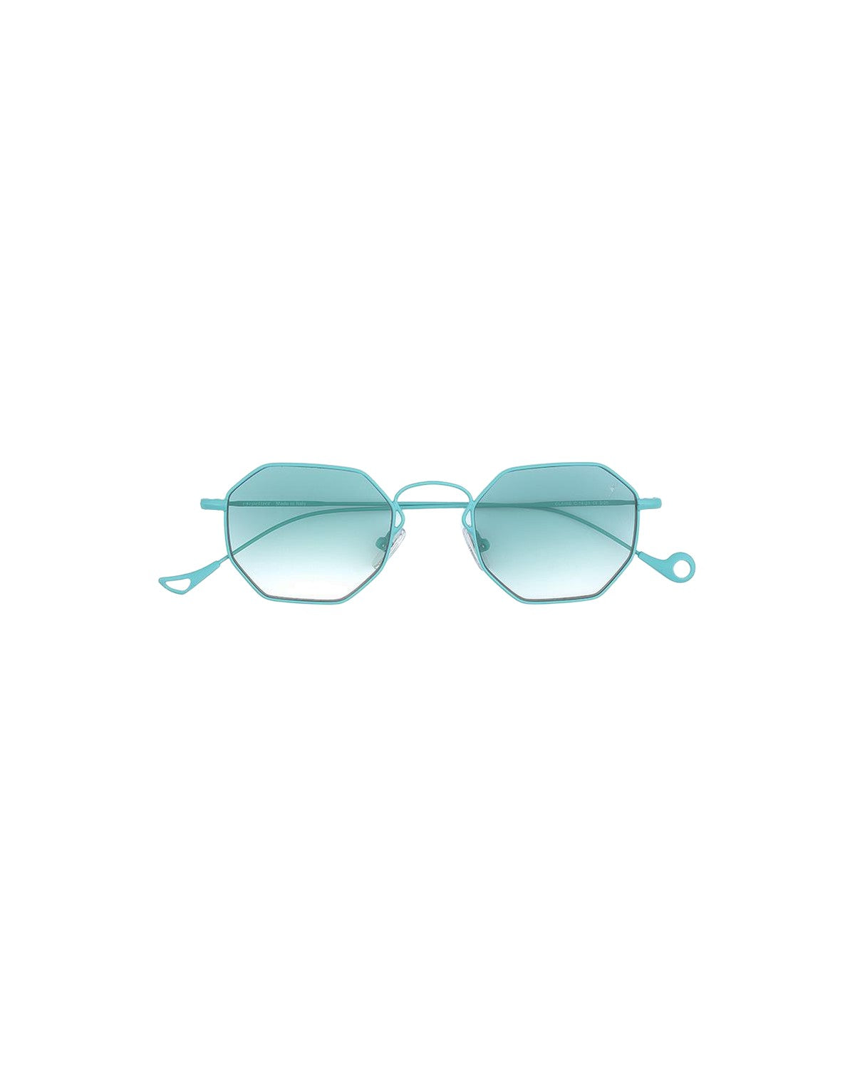 Front view of EYEPETIZER CLAIRE C.14-21 sunglasses with light blue frames and lenses.