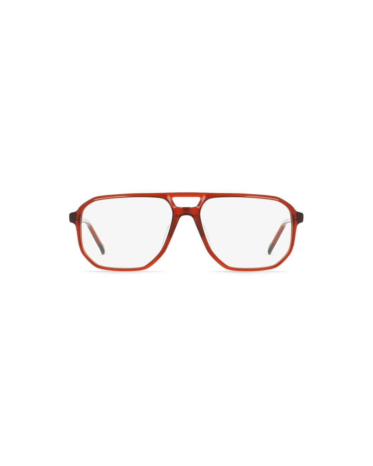 Front view of RAEN Crom 56 Clove Clear eyeglasses.