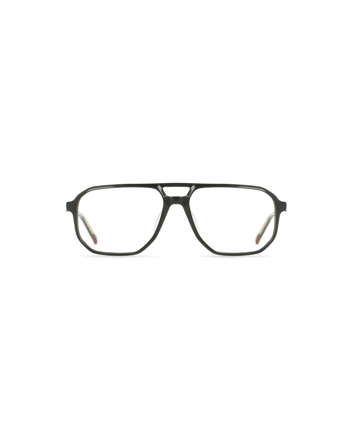 Front view of RAEN Crom 56 Glaze Clear eyeglasses.