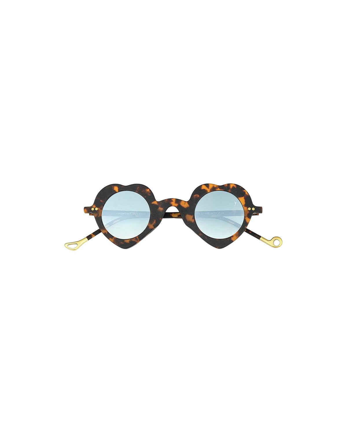 Front view of EYEPETIZER DICIASSETTE C.I-25F sunglasses with round tortoiseshell frames and blue gradient lenses.