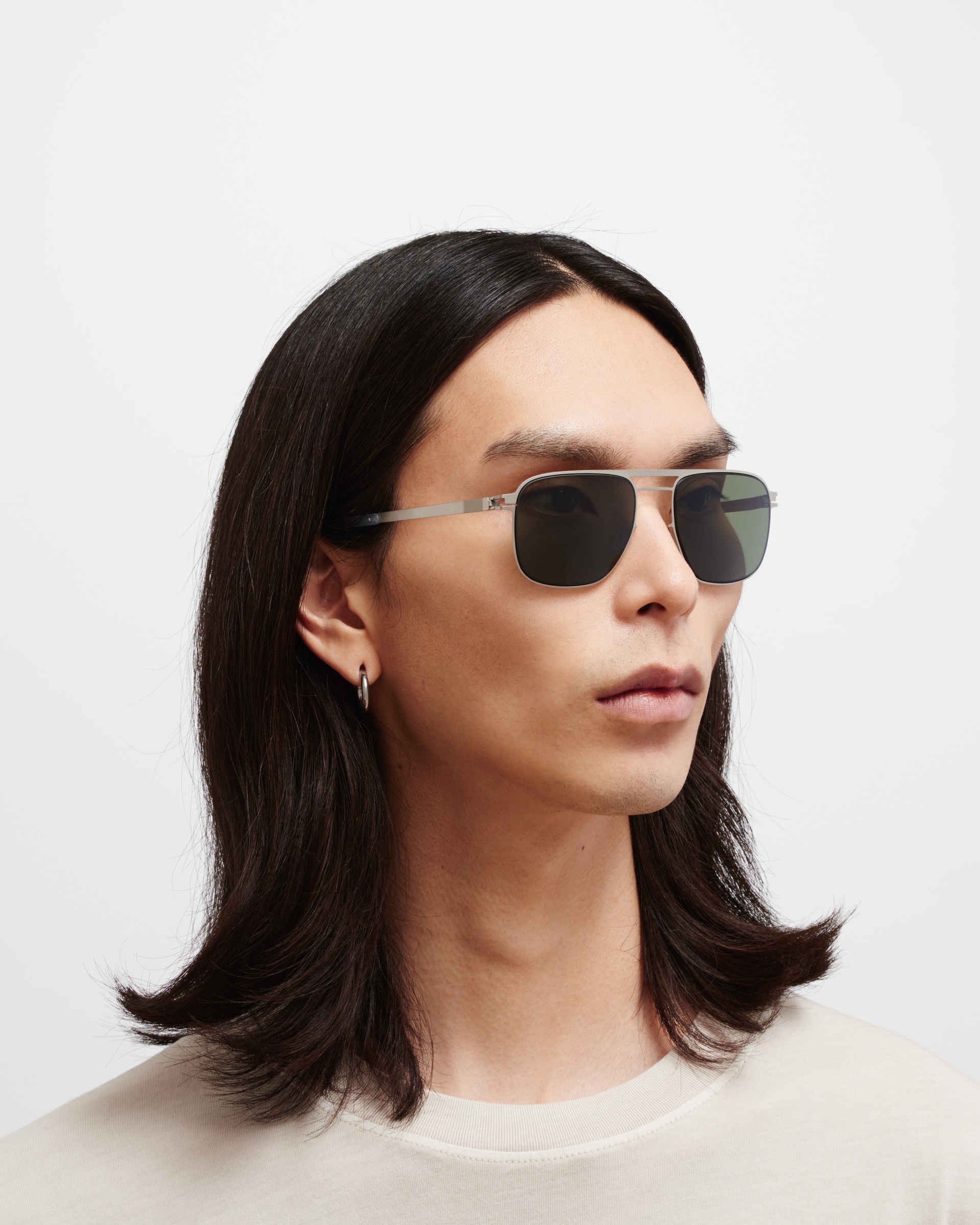 MYKITA ELI MATTE SILVER/BLACK Matte Silver/Black / PolPro Green 15